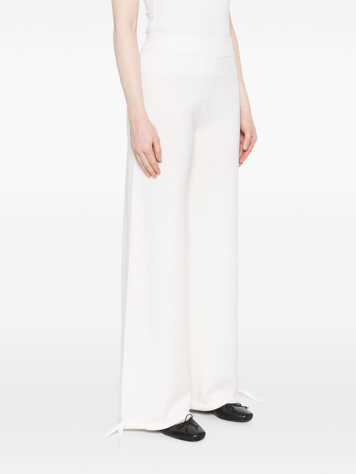 Max Mara Virgin Wool Trousers In White