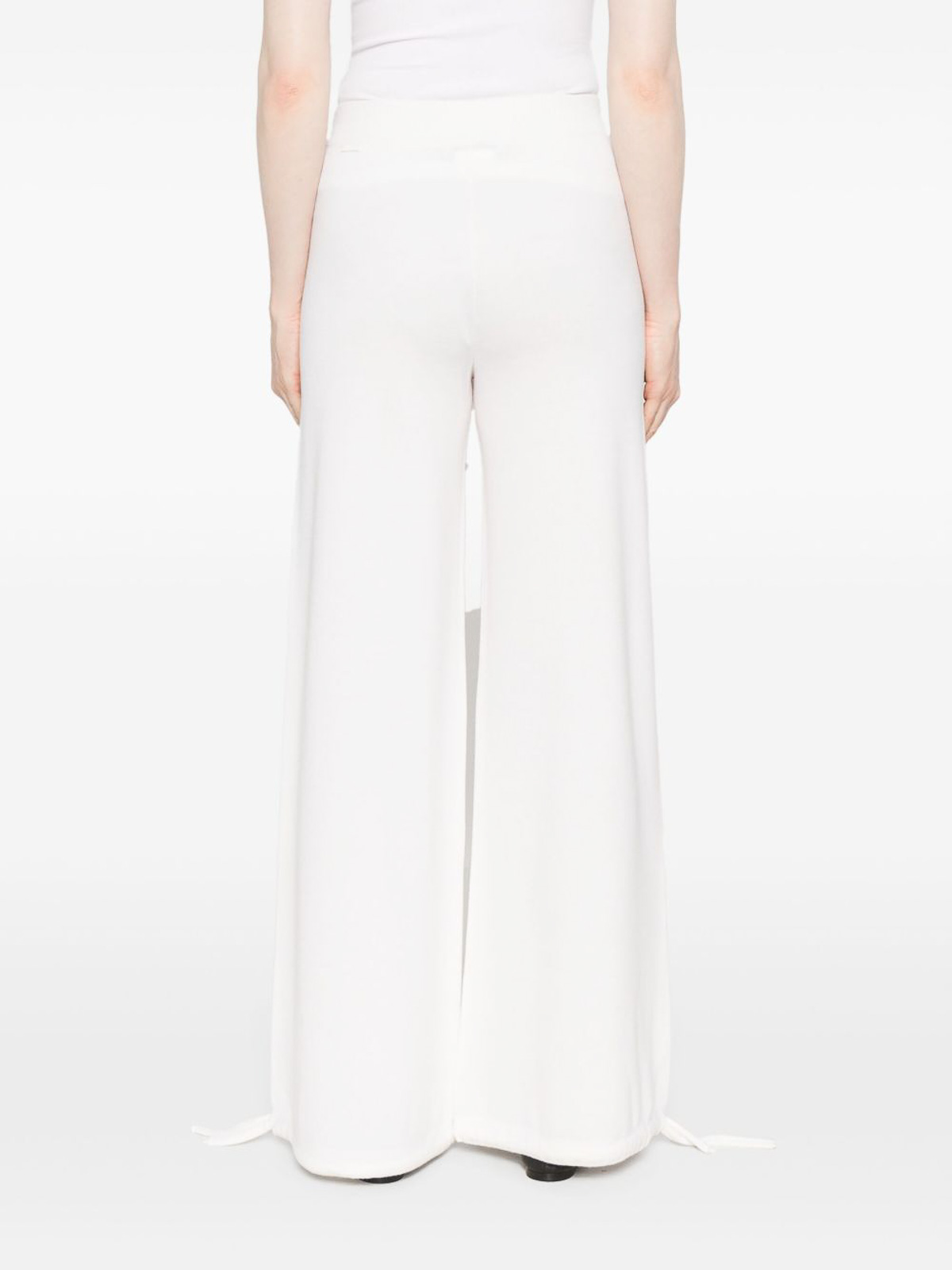 Max Mara Virgin Wool Trousers In White