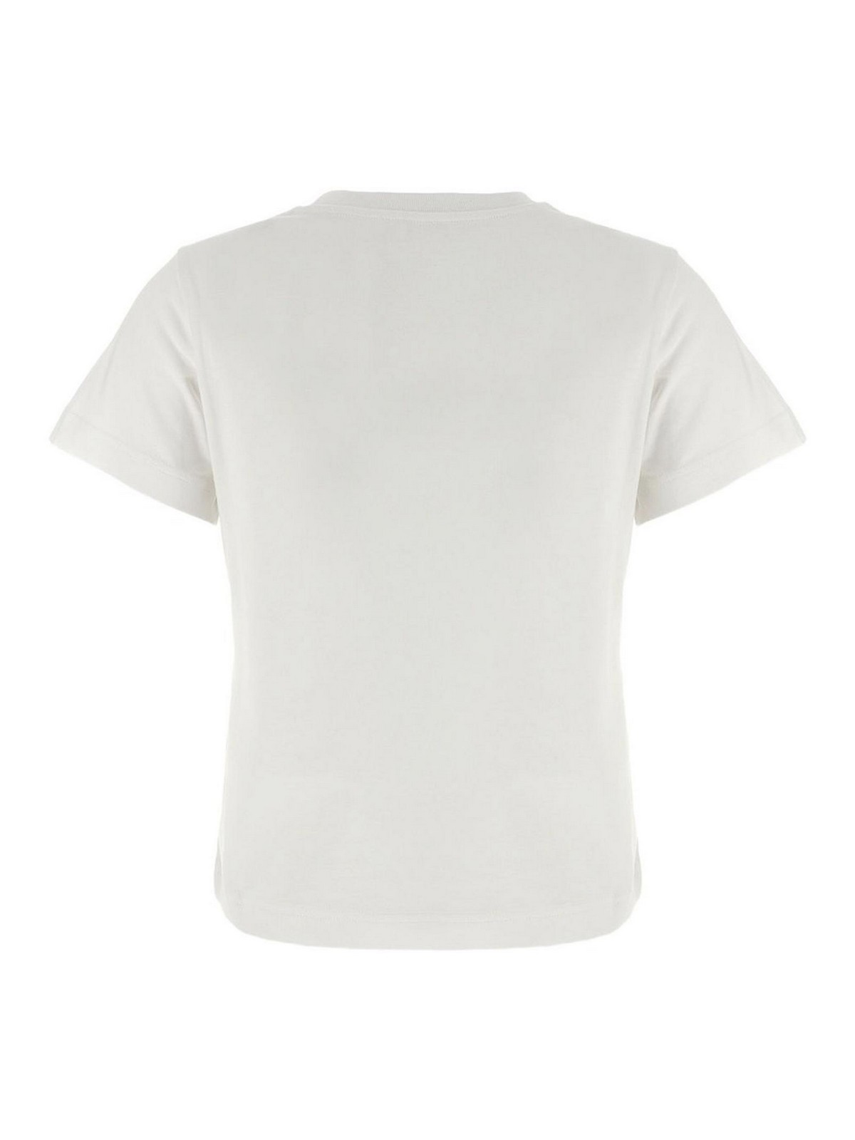 Moncler Cotton T-shirt With Embroidered Cursive Logo In White