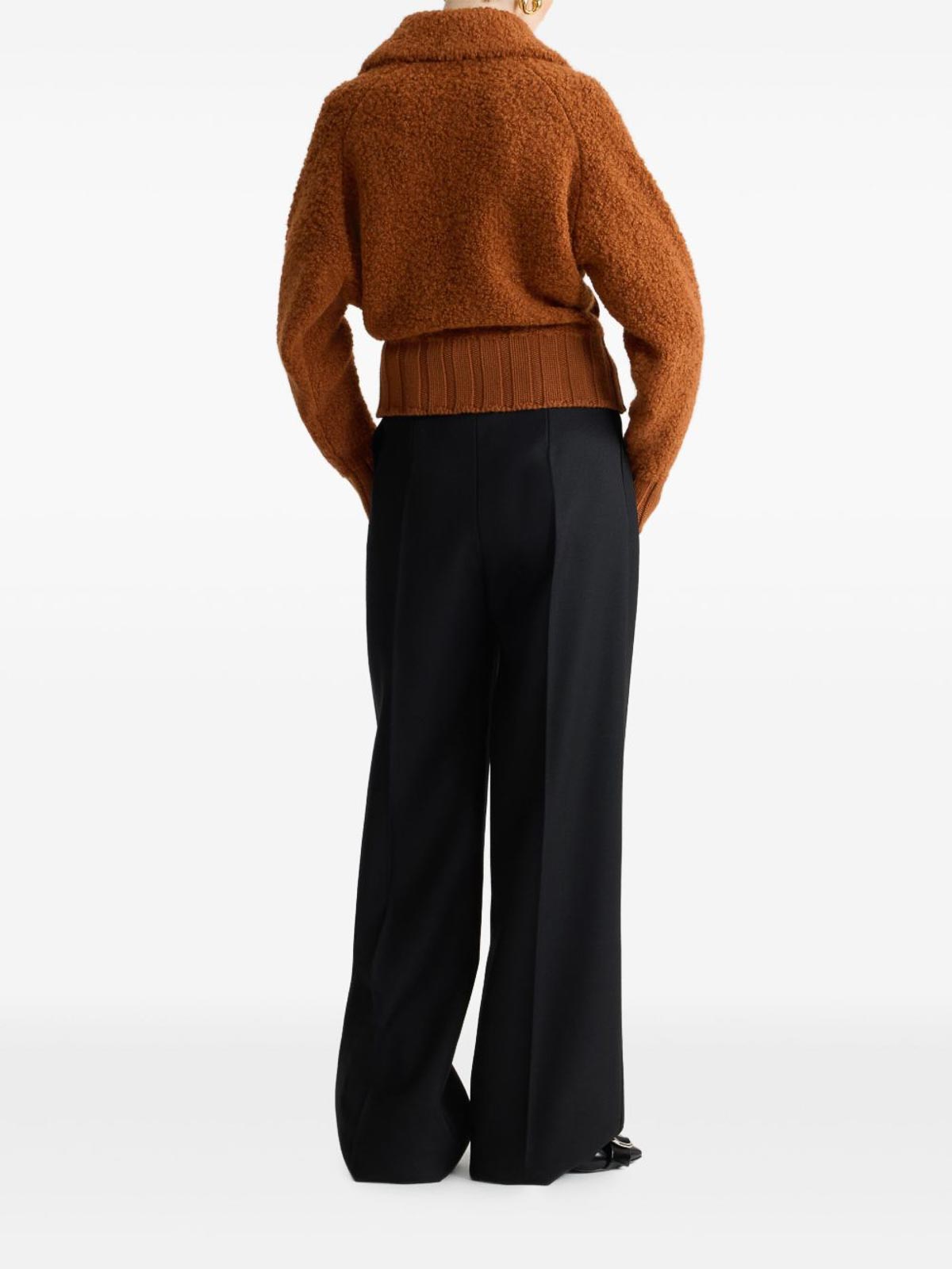 Patou Boucl Bomber Jacket In Wool And Alpaca Blend In Orange