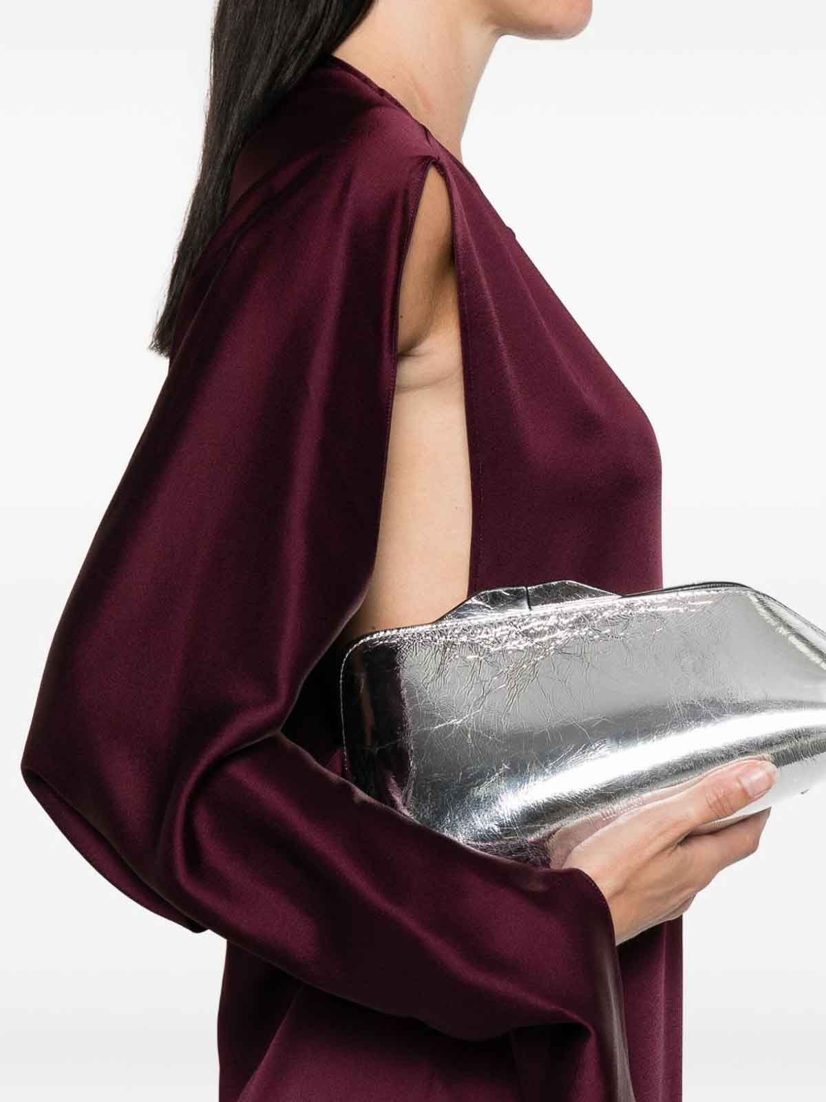 Stella Mccartney Cape-sleeve Cut-out Satin Midi Dress In Burgundy
