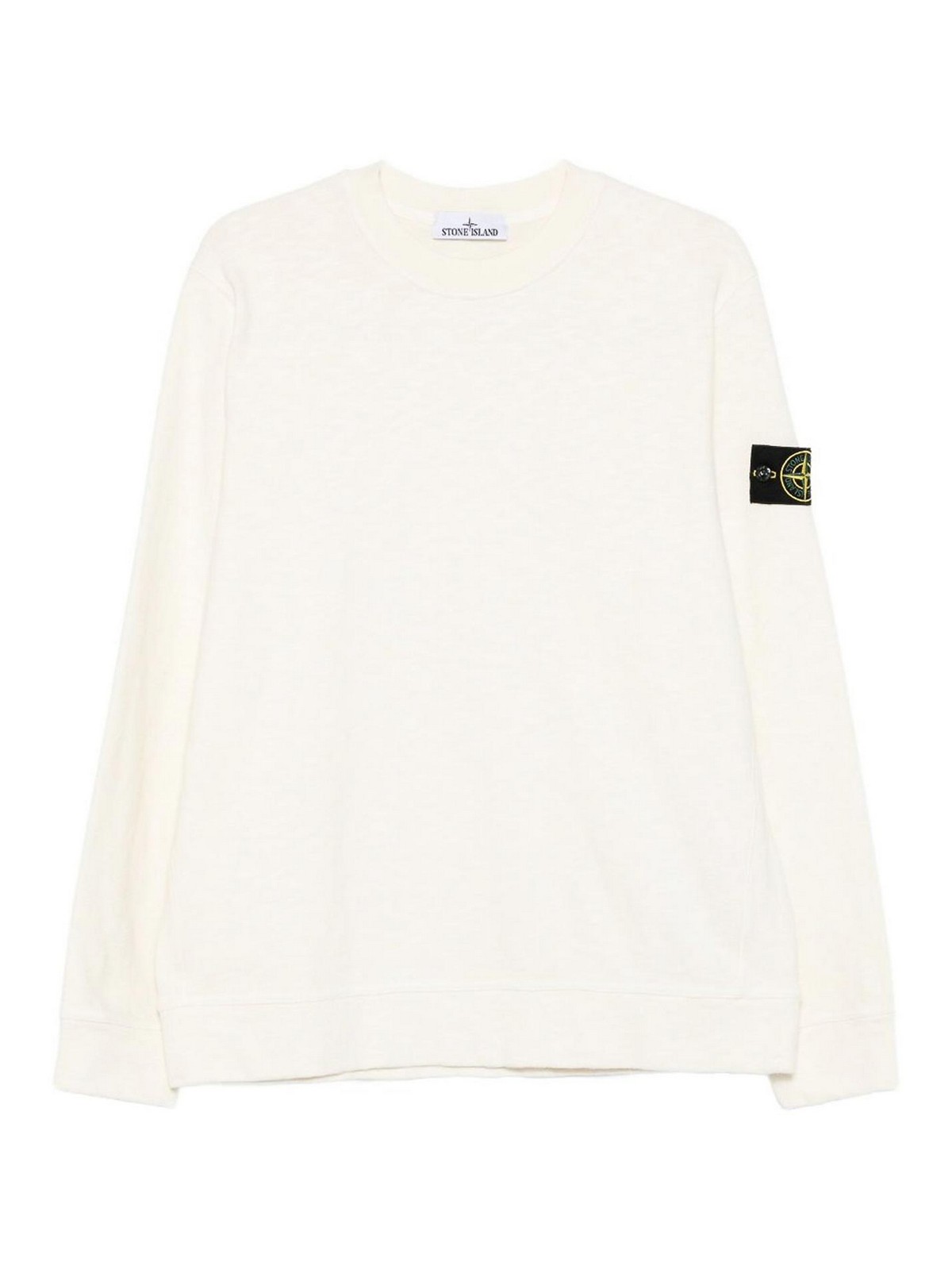 Stone Island Vanis Brushed Heavy Cotton Jersey In White