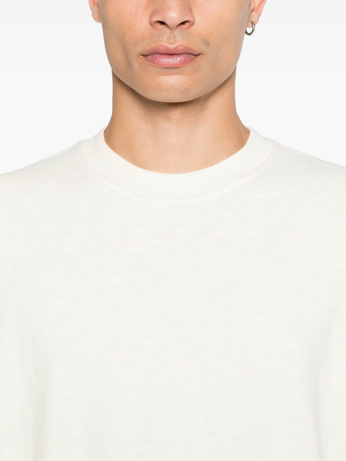 Stone Island Vanis Brushed Heavy Cotton Jersey In White