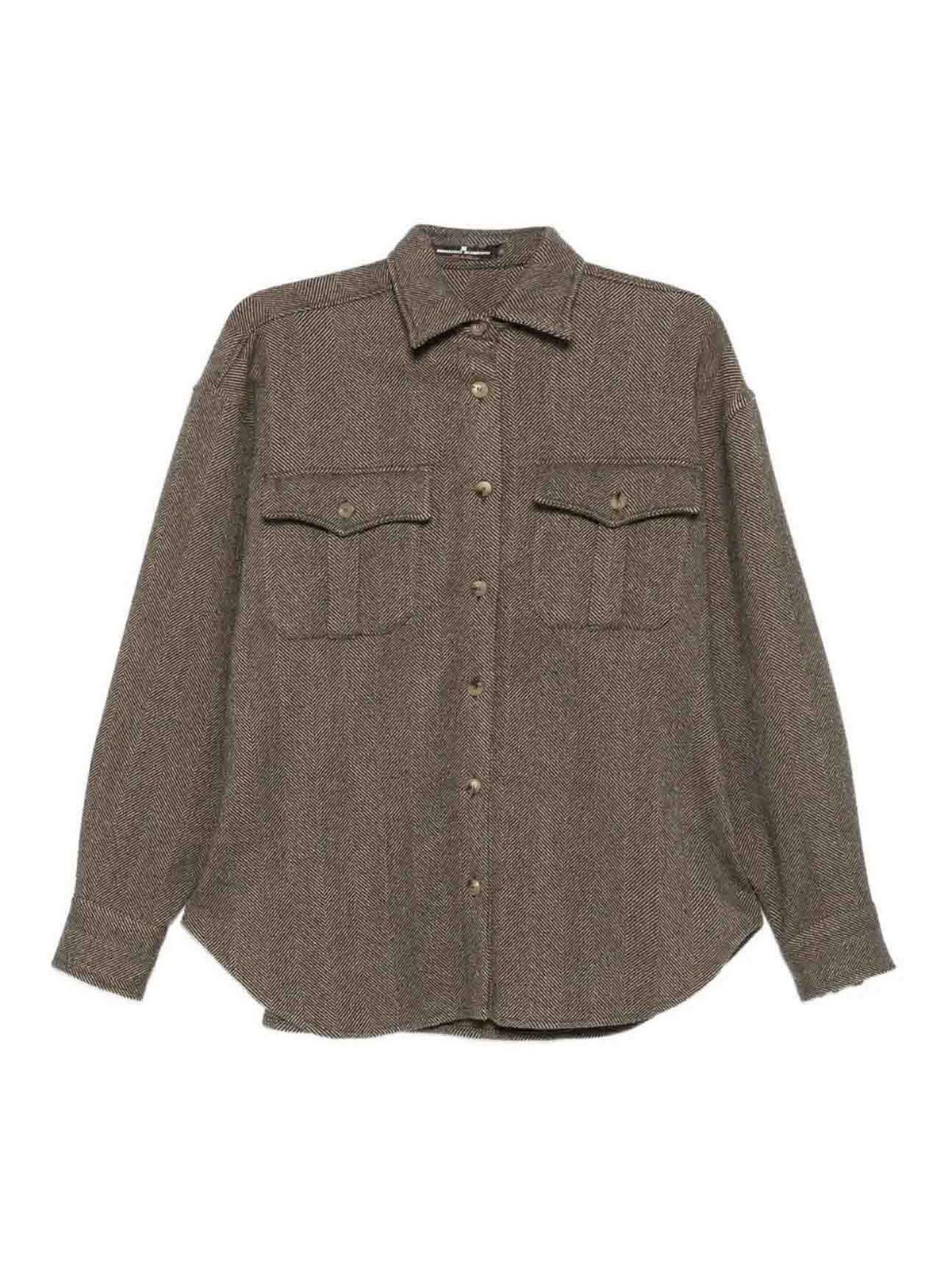 Ermanno Scervino Houndstooth Shirt In Brown
