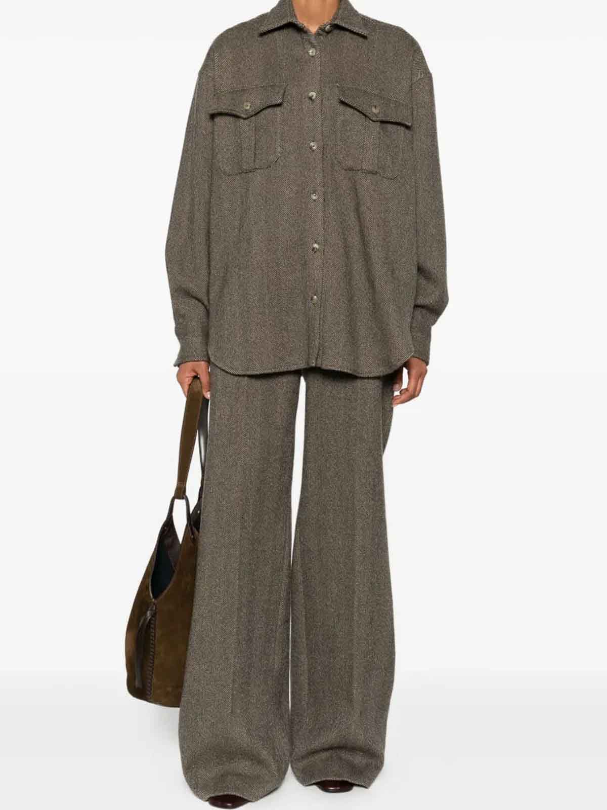 Ermanno Scervino Houndstooth Shirt In Brown