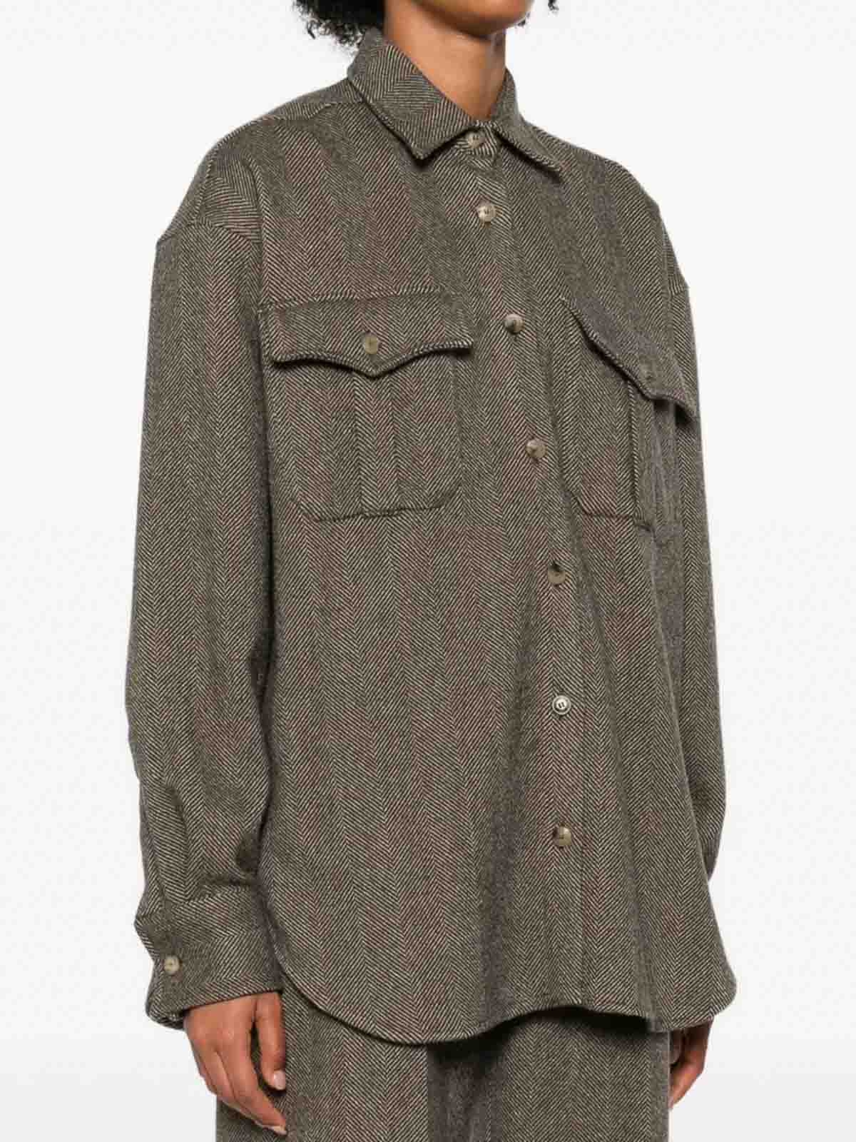 Ermanno Scervino Houndstooth Shirt In Brown