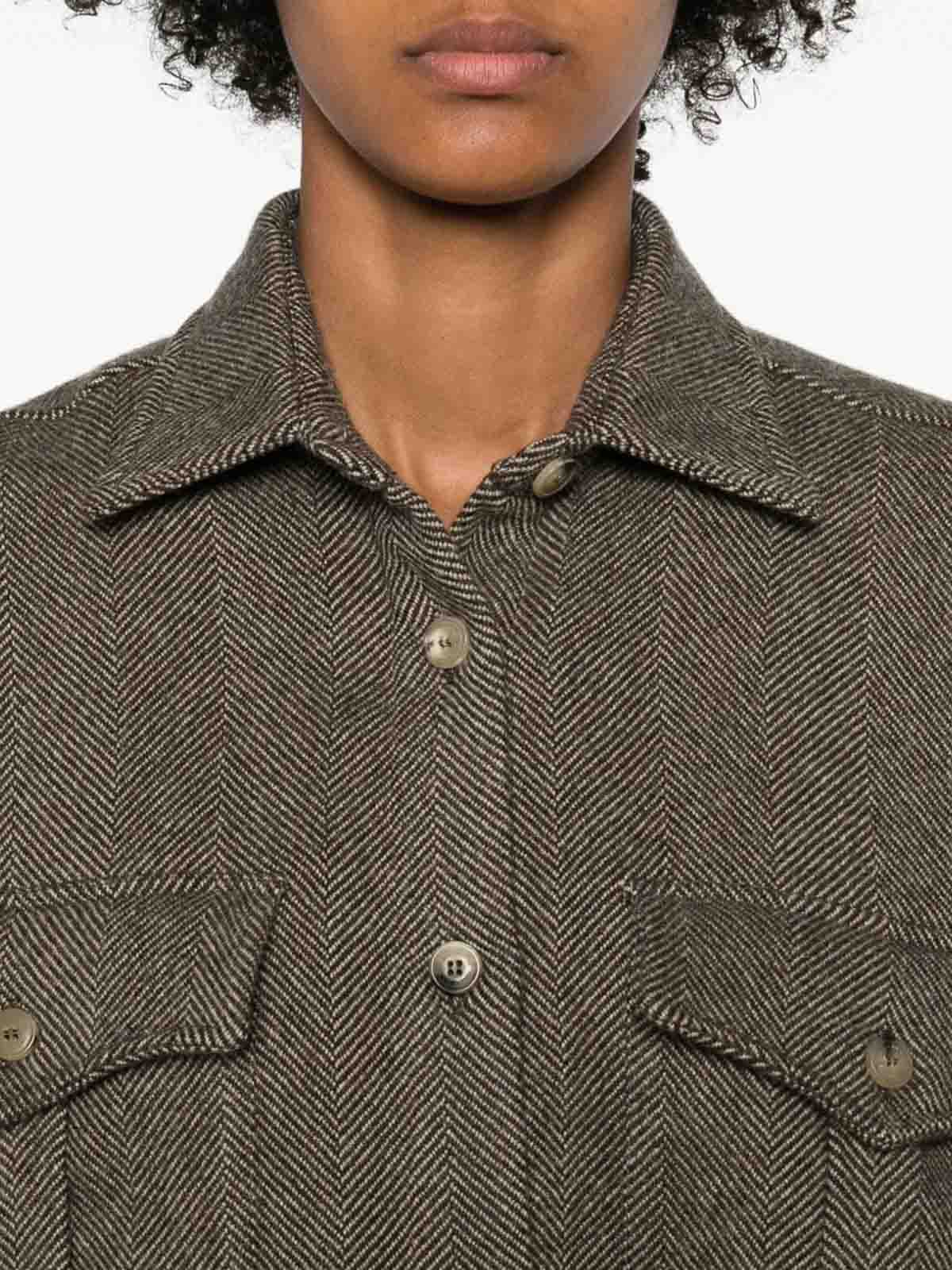 Ermanno Scervino Houndstooth Shirt In Brown