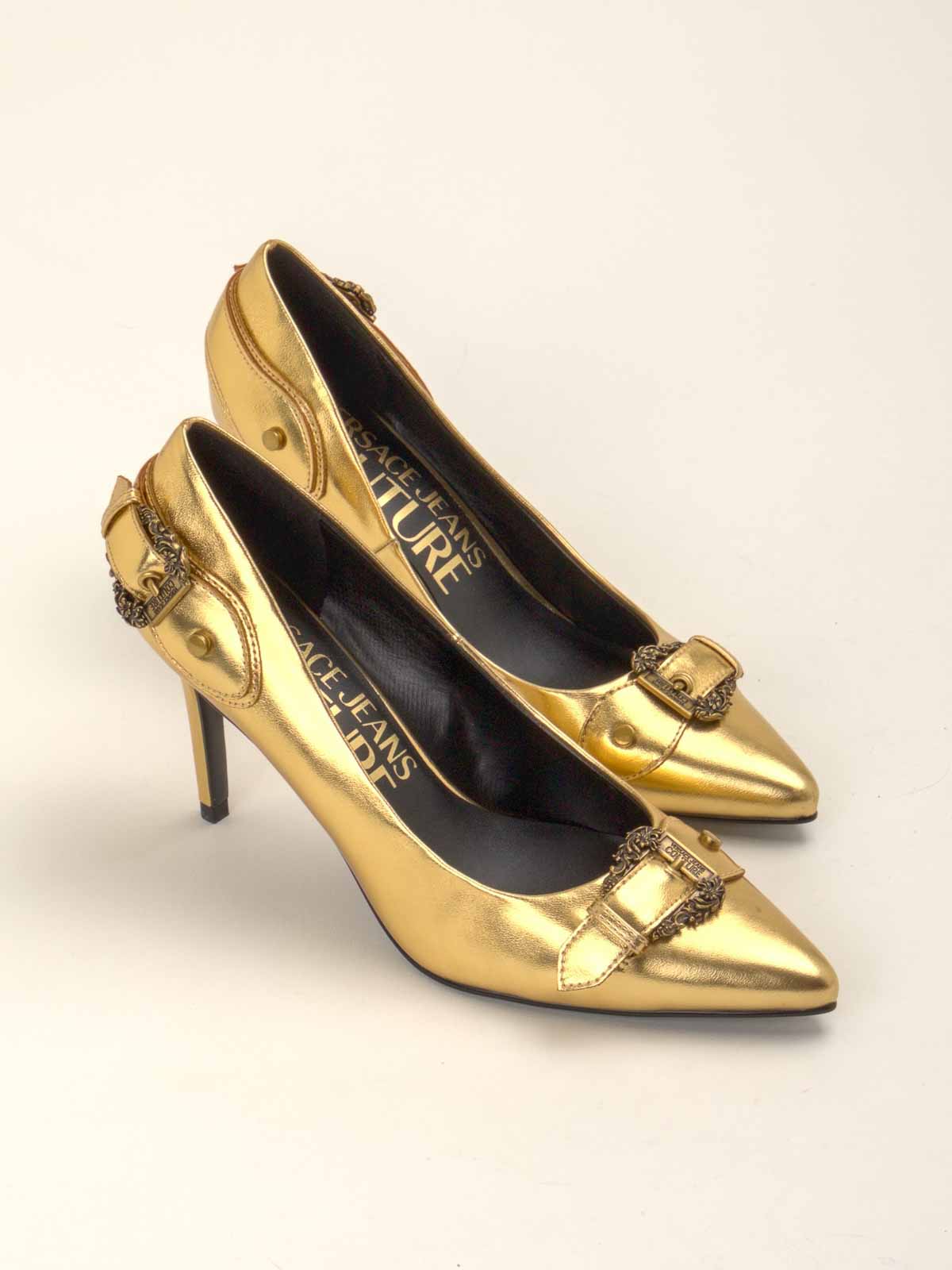Versace Jeans Couture High-heel Shoes In Gold