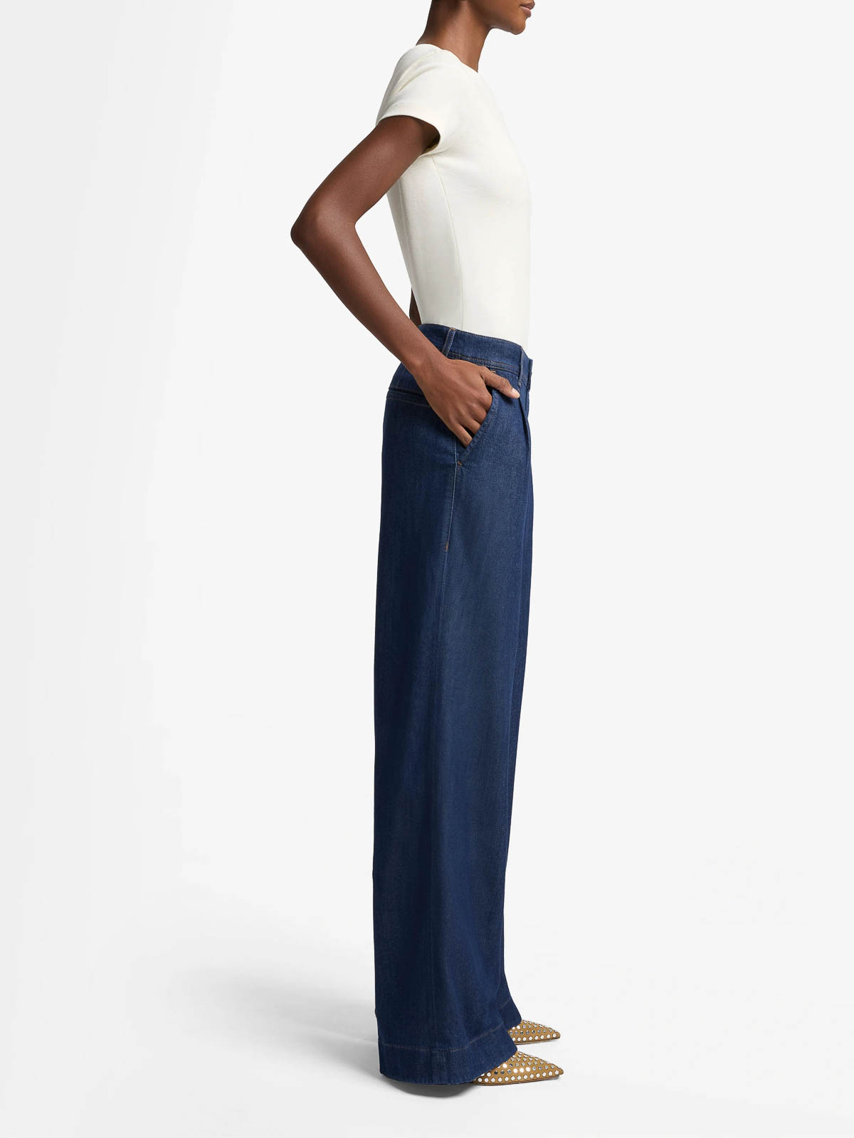 7 For All Mankind Pleated Trouser Halona In Blue