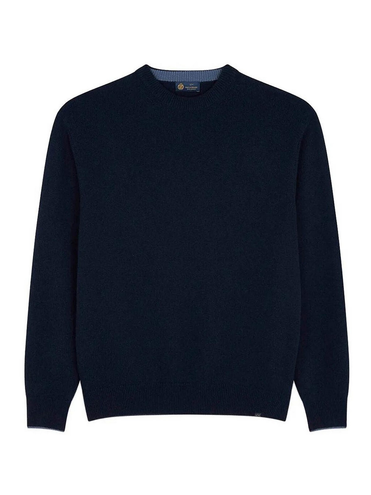 Paul & Shark Shark Tag Wool Cashmere Crewneck In Black