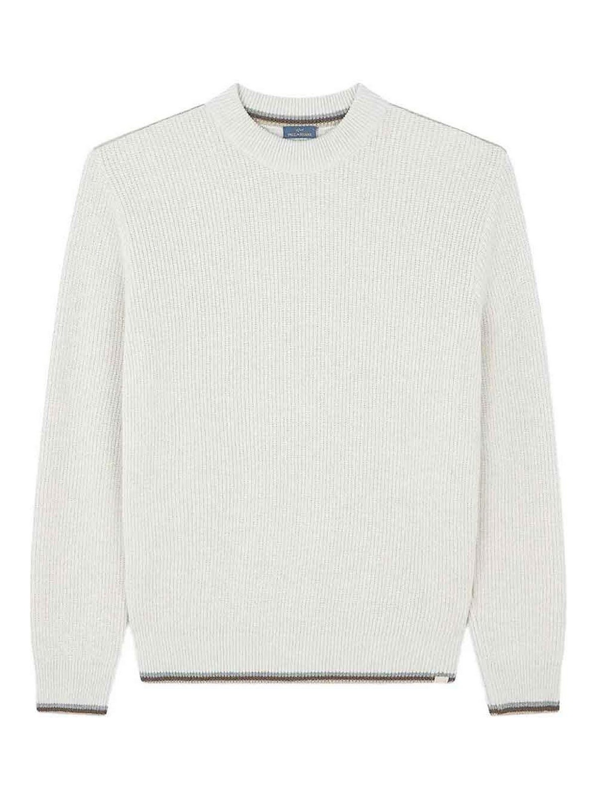 Paul & Shark Wool And Cashmere Turtleneck Sweater In White