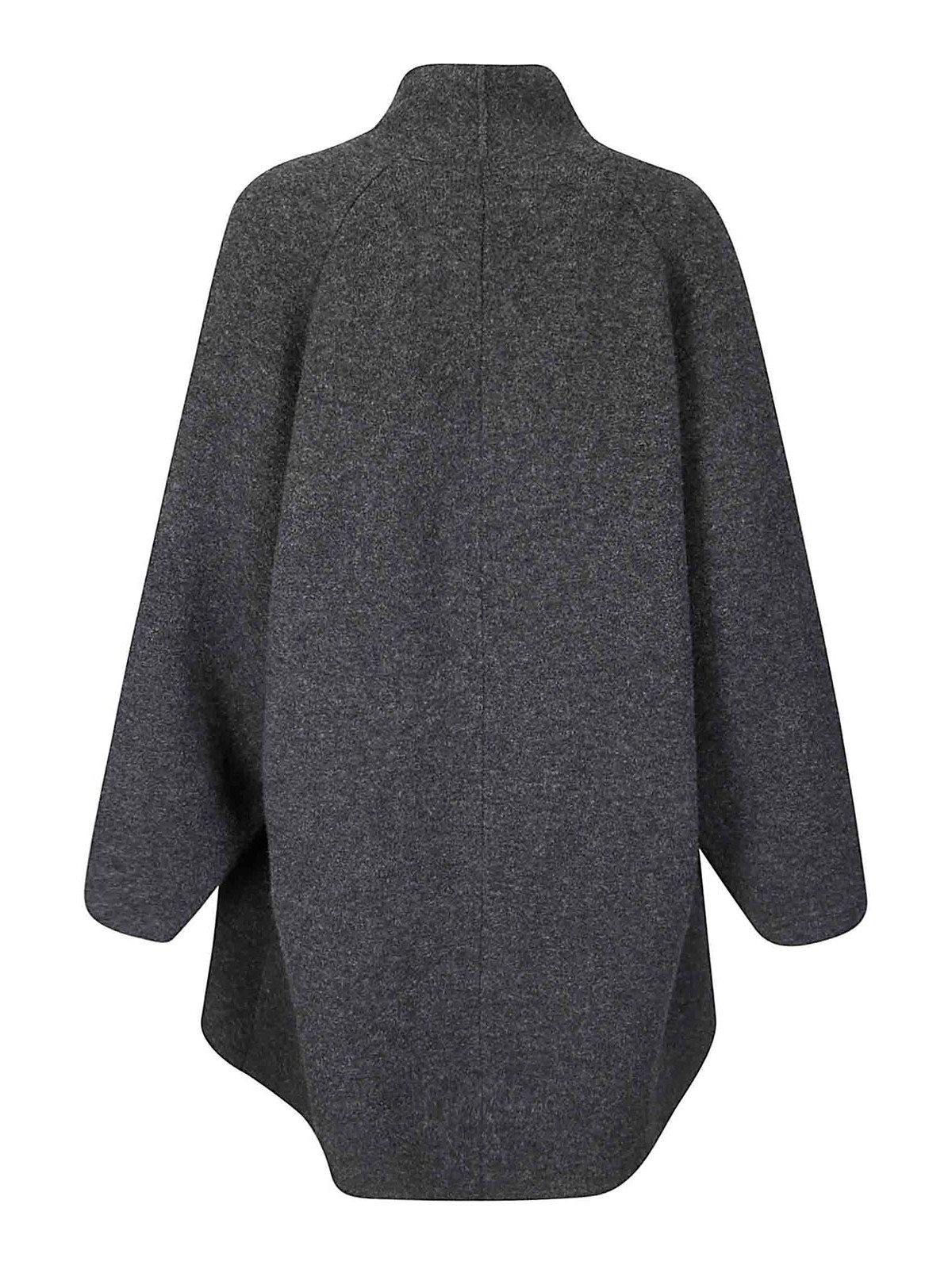 Boboutic Textured Knit High Collar Coat In Black