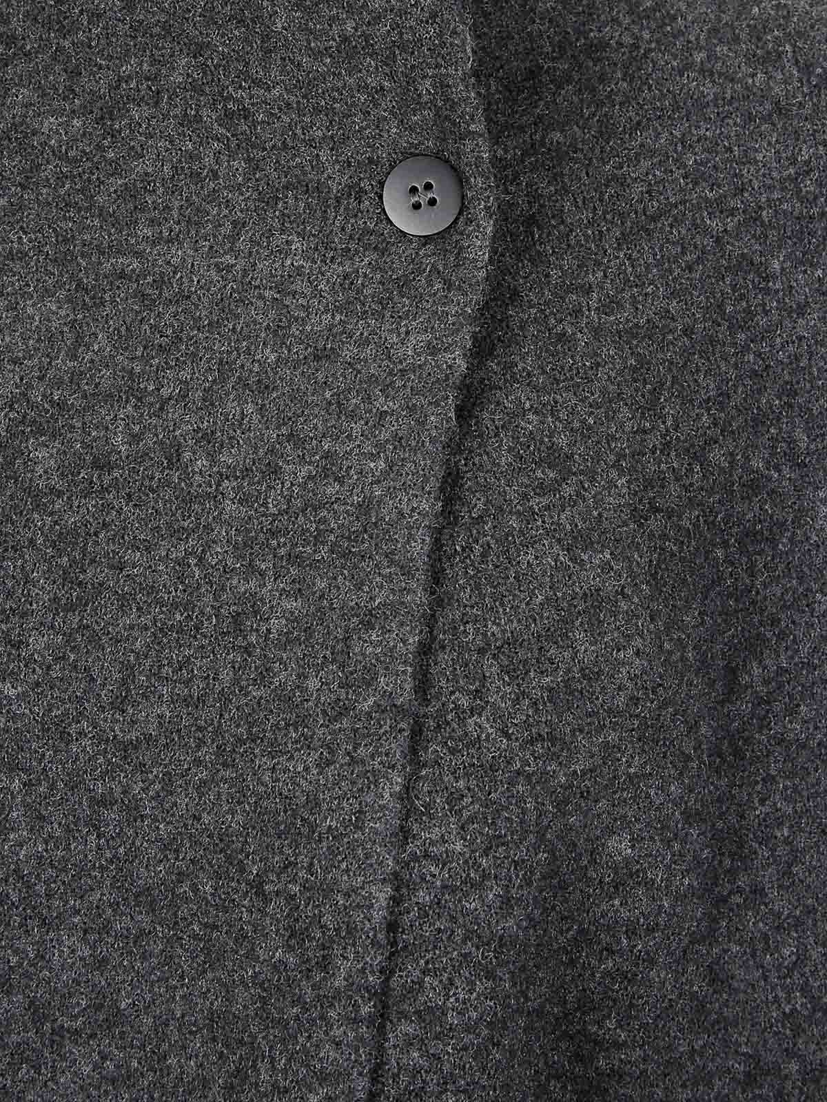 Boboutic Textured Knit High Collar Coat In Black