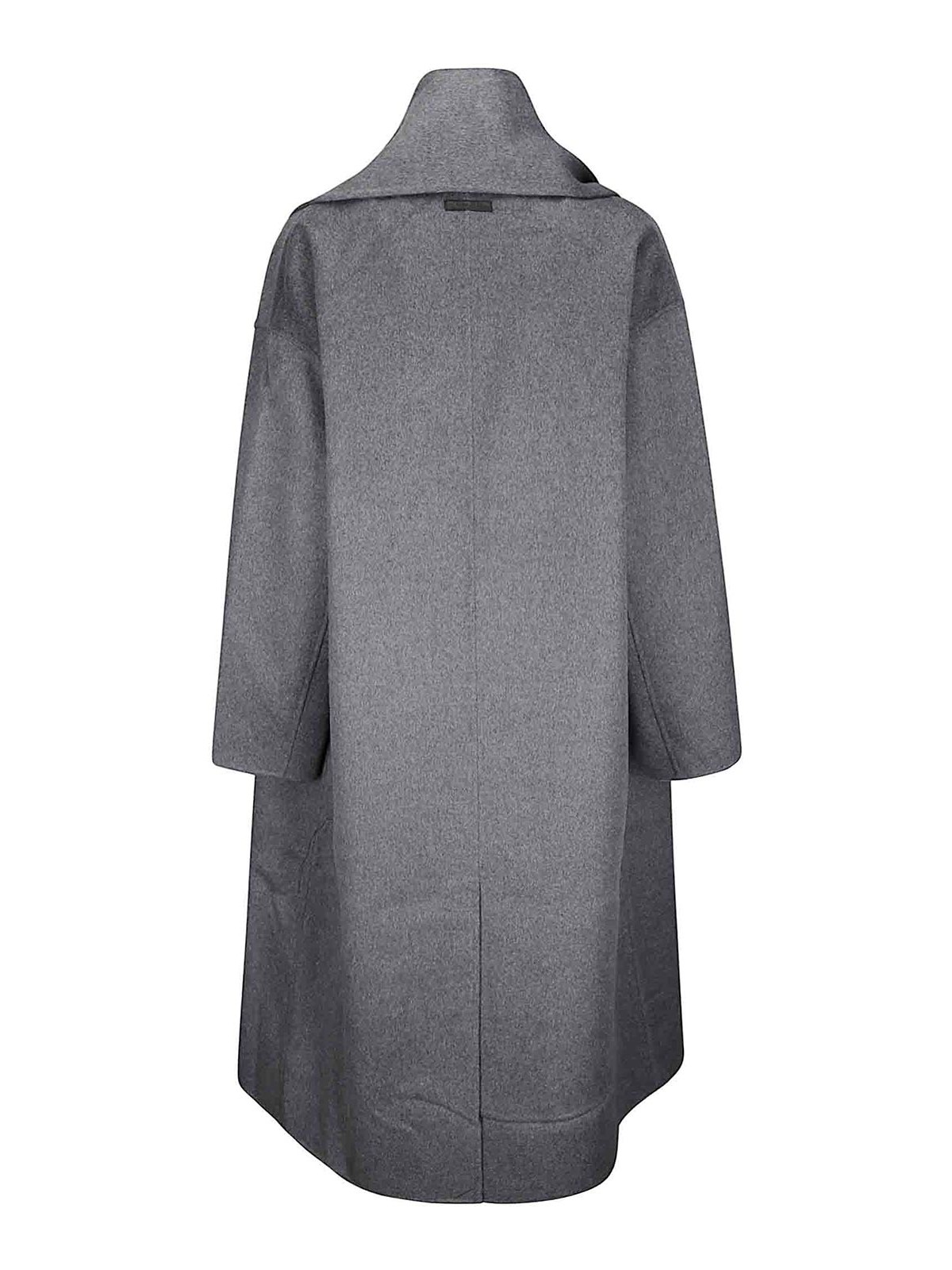 Calvin Klein Double-faced Wool Scarf Coat In Gray