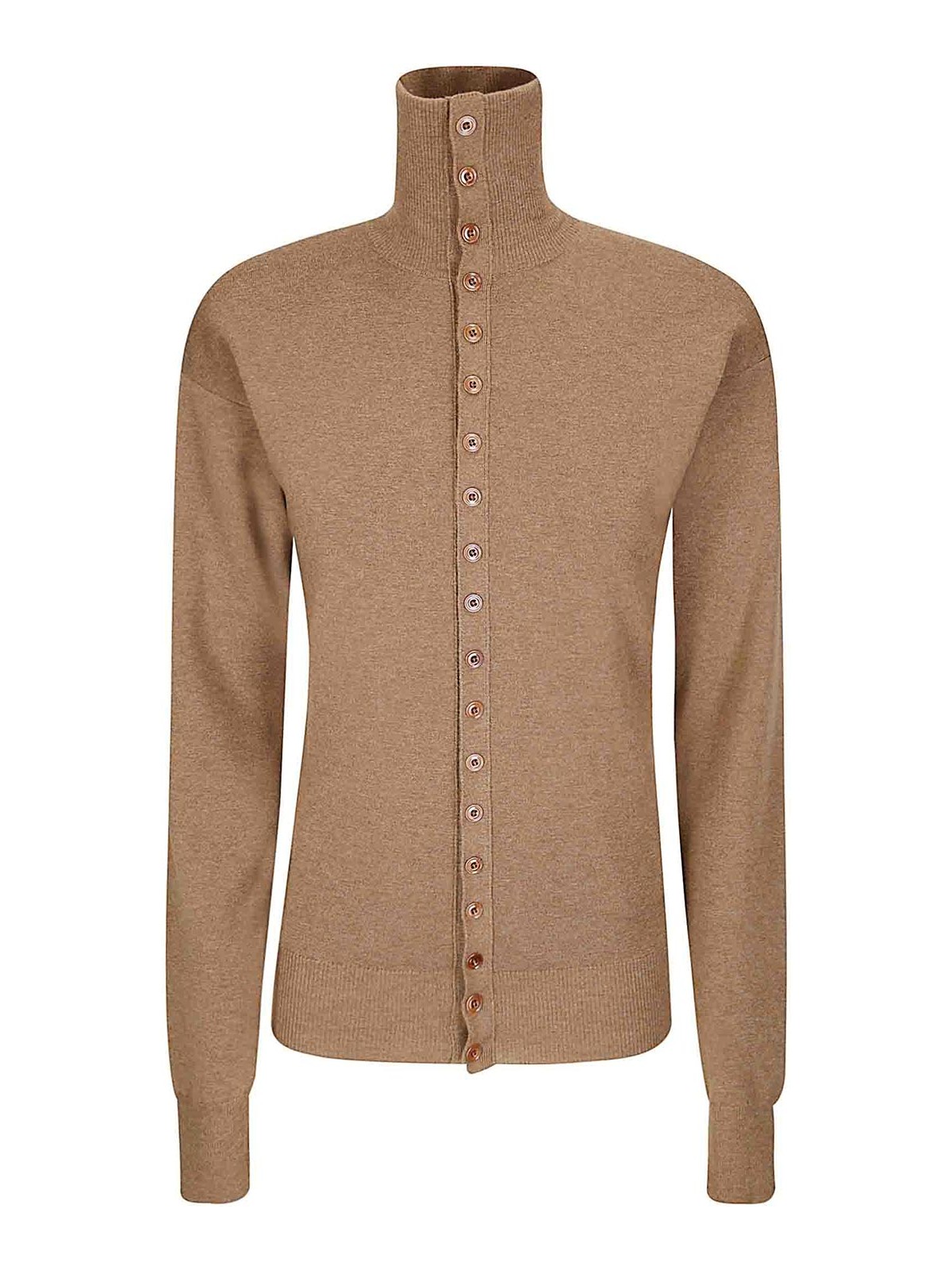 Lemaire Buttoned Fitted Cardigan In Brown