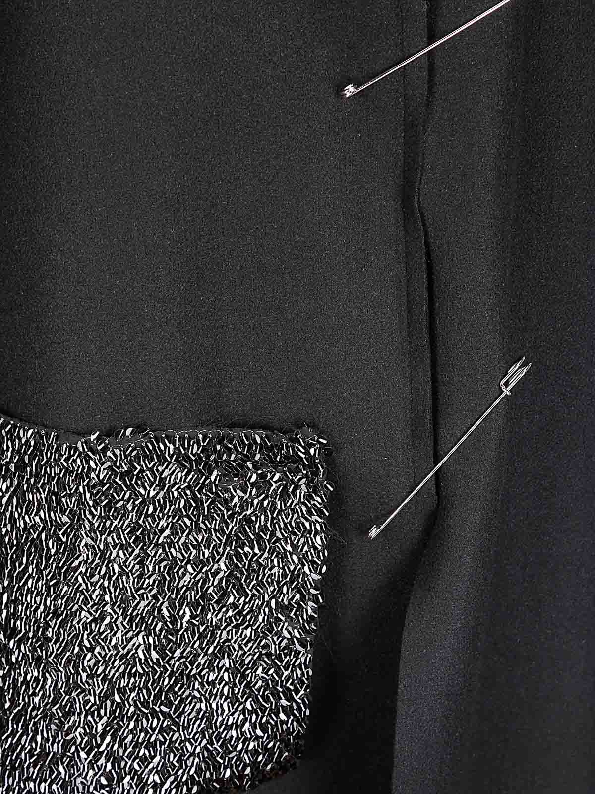 Maria Calderara Safety-pin Embellished Coat In Black