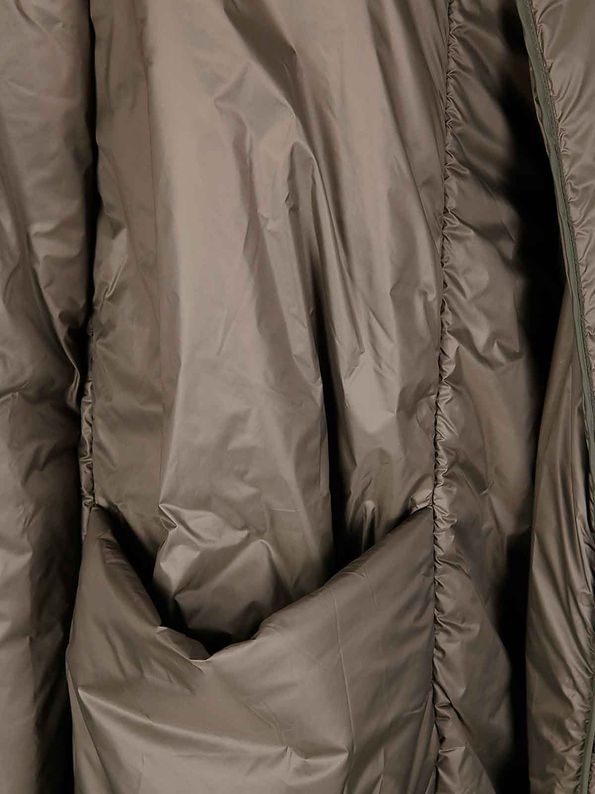 Maria Calderara High-neck Draped Coat In Brown