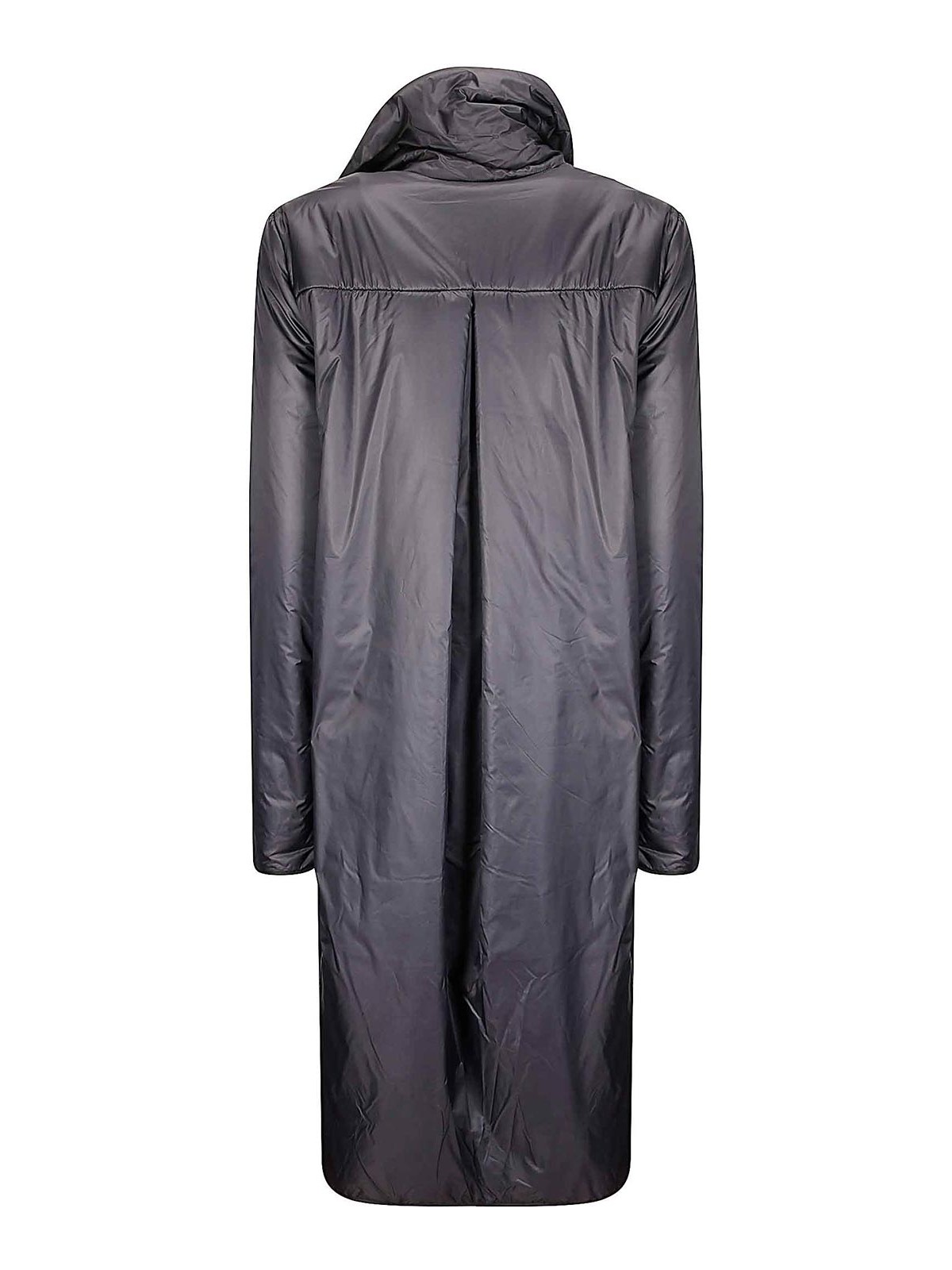 Maria Calderara Black Coat With Internal Drawstring In Black