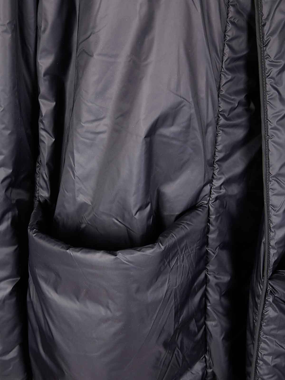 Maria Calderara Black Coat With Internal Drawstring In Black