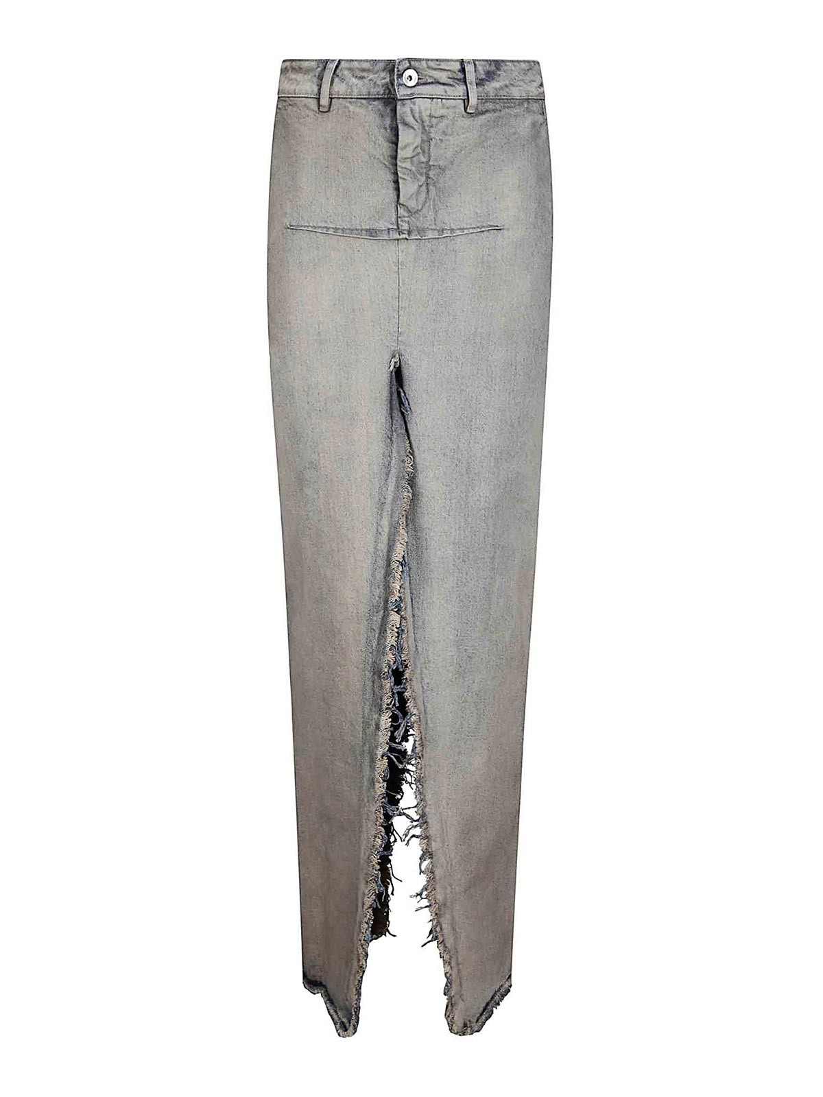 Rick Owens Denim Sliced Skirt In Blue