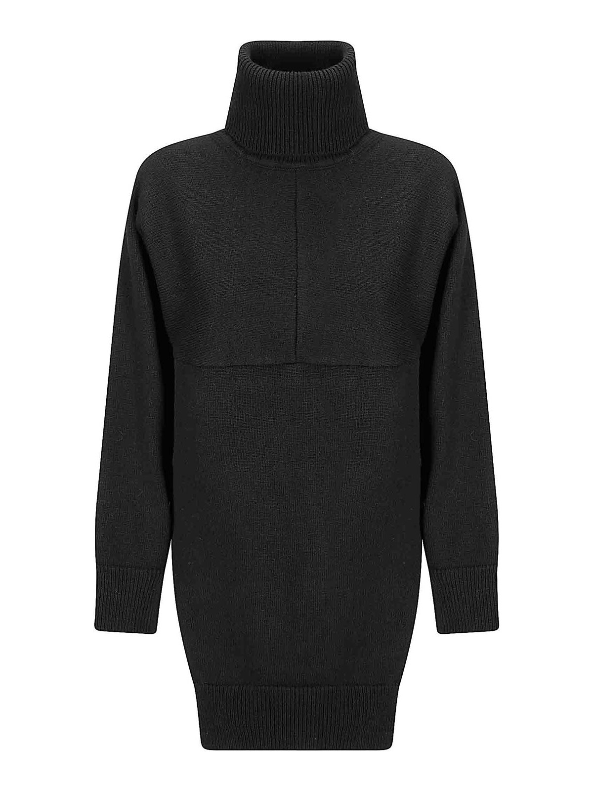 Stefano Mortari Asymmetric Hem Wool Turtleneck Sweater In Black
