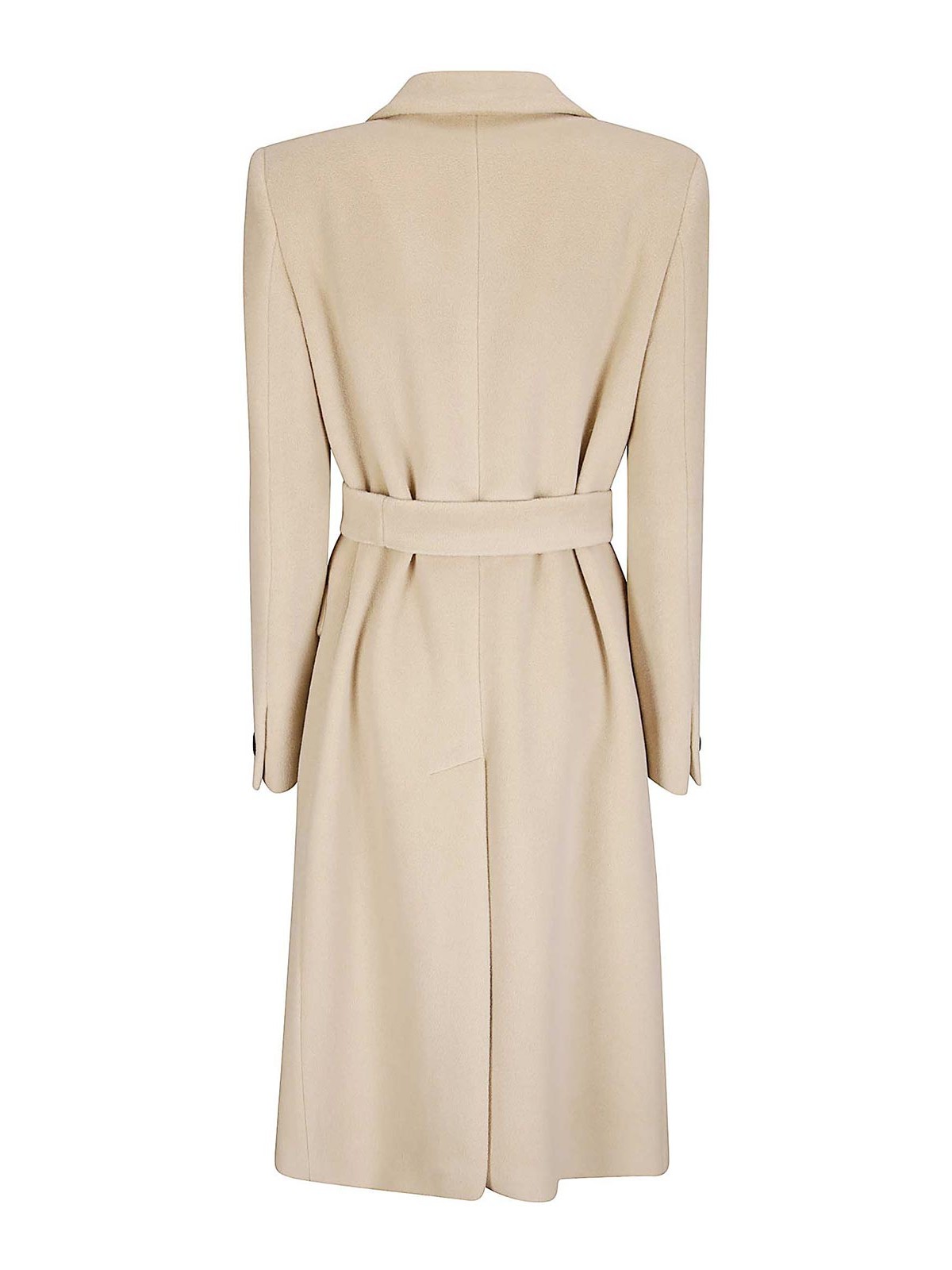 Tagliatore Double-breasted Wool Coat Belted Waist In Black