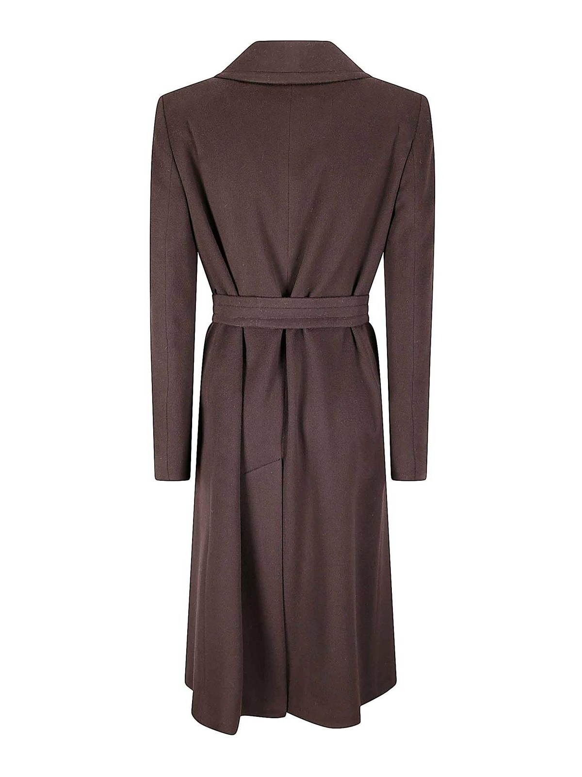 Tagliatore Tailored Virgin Wool And Cashmere Long Coat In Brown