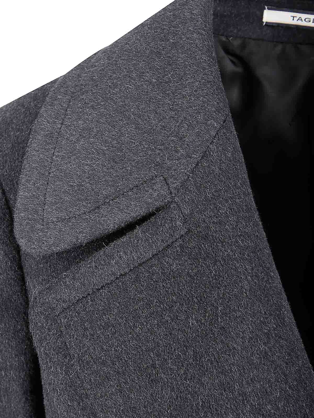 Tagliatore Lined Virgin Wool And Cashmere Coat With Tailored Silhouette In Gray