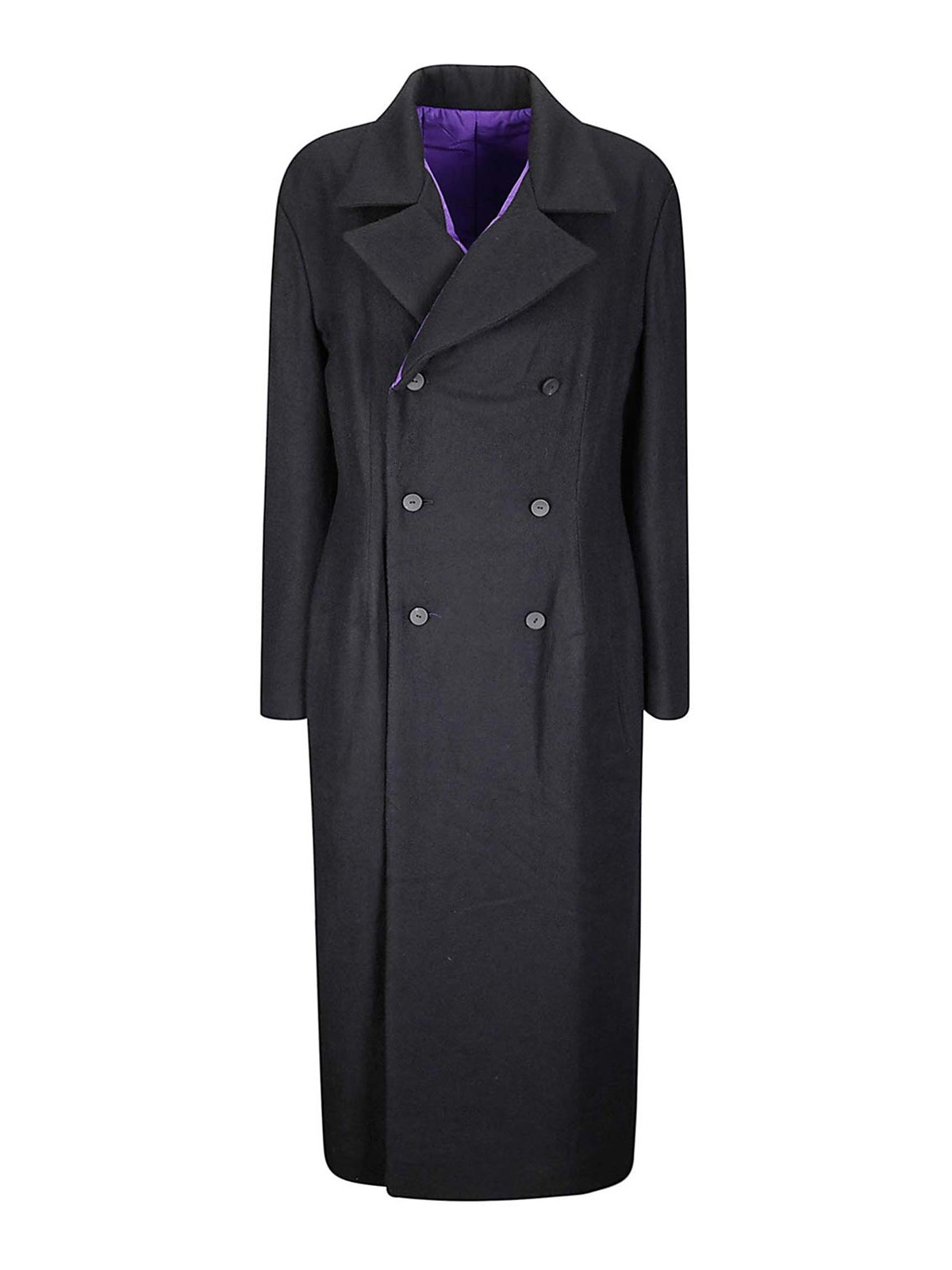 Yohji Yamamoto Double Breasted Coat In Black
