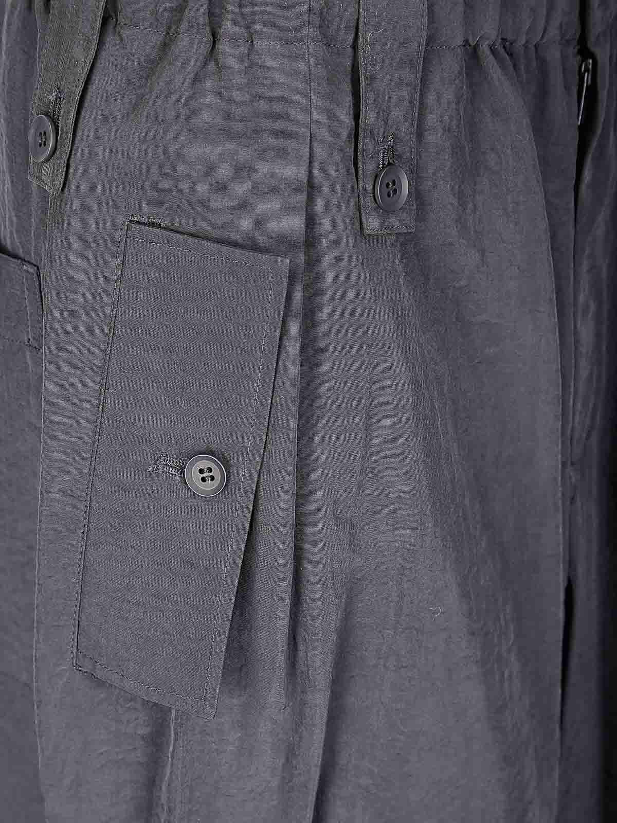 Yohji Yamamoto Flap D Wide Pants In Gray