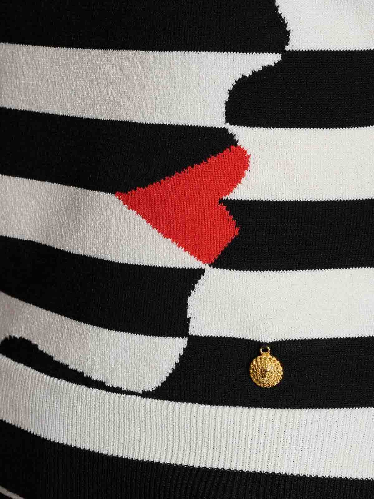 Balmain Face Marinire Knitted Top In Black