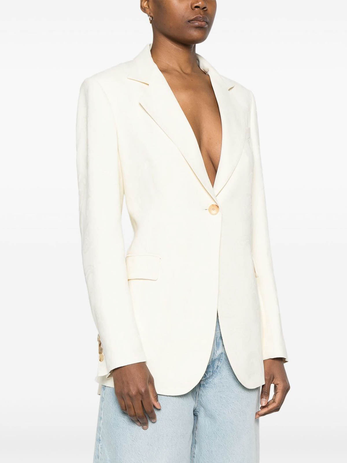 Etro Single-breasted Viscose Blazer In White