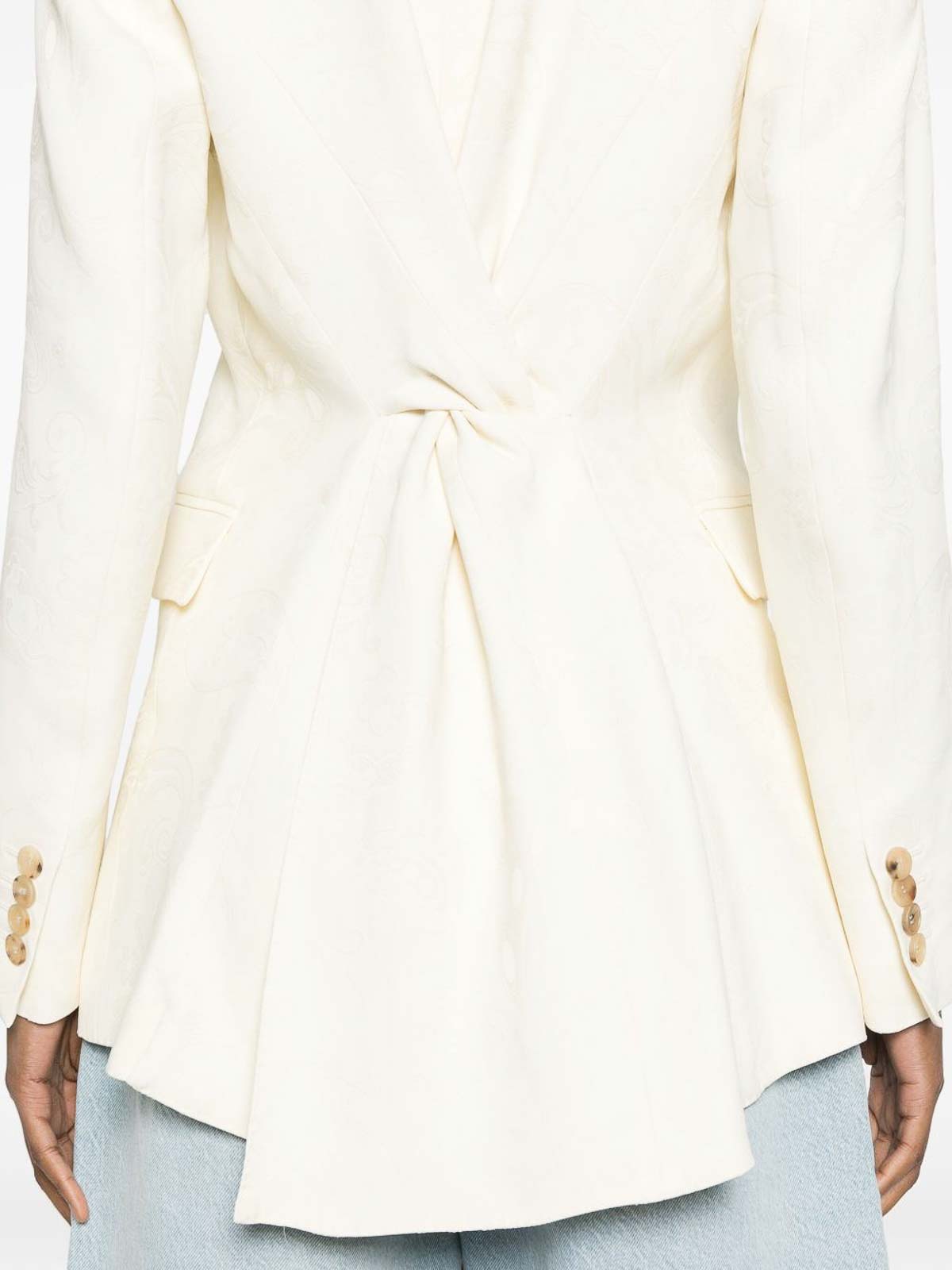 Etro Single-breasted Viscose Blazer In White