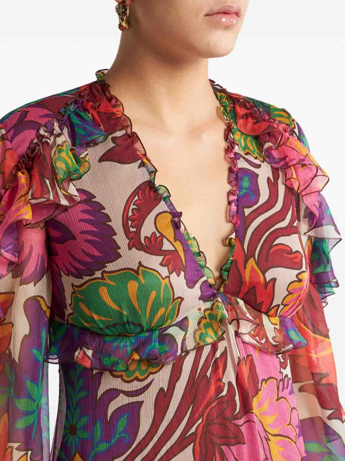 Etro Short Dress With Floral Print In Multi