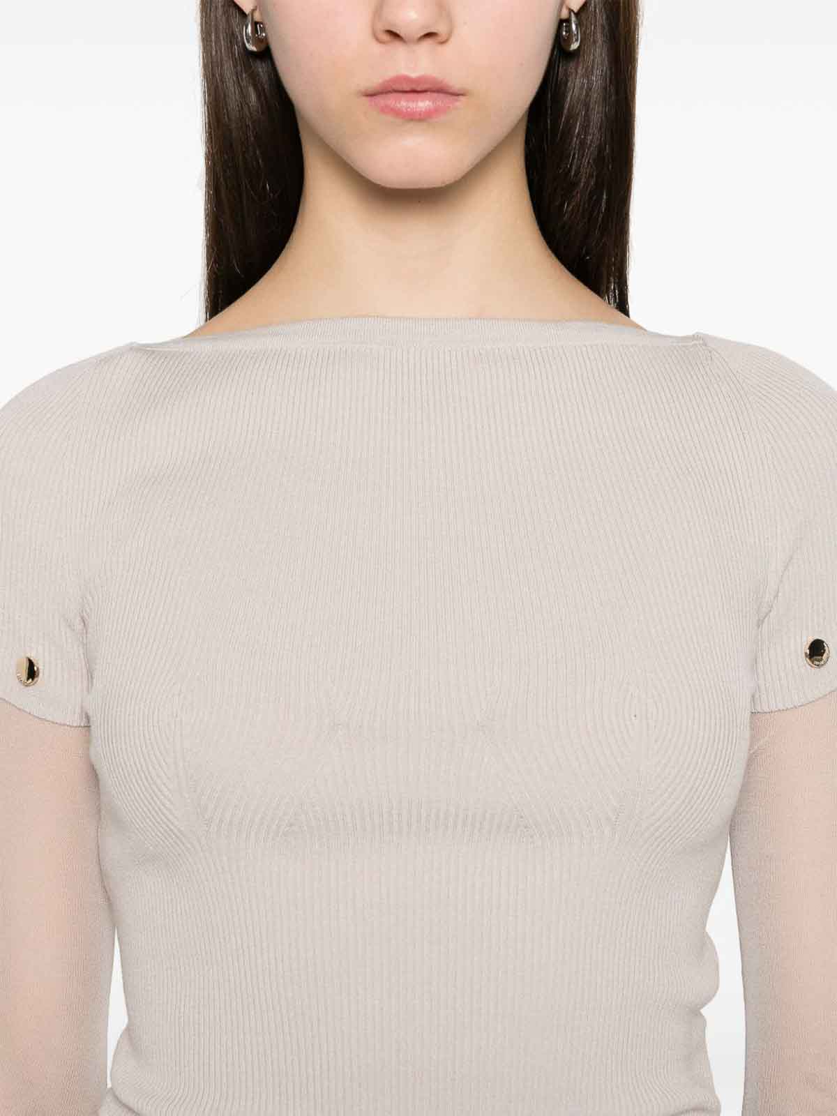 Sportmax Tight-fitting Stretch Viscose Sweater In Neutral