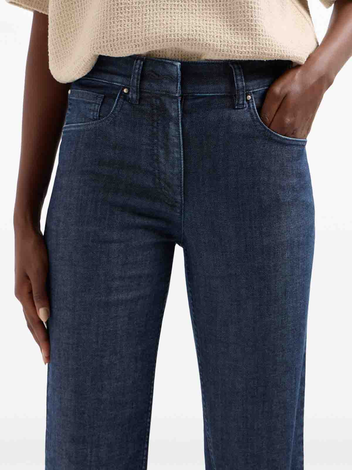 Giorgio Armani 5-pocket Stretch Denim Flared Trousers In Blue