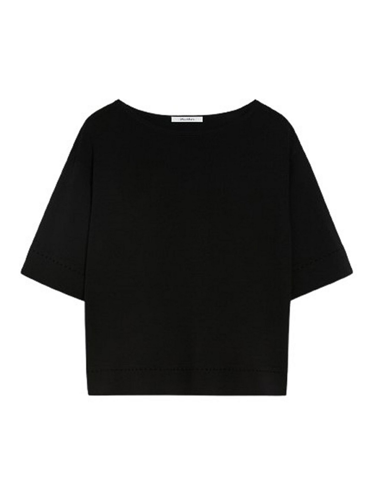 Max Mara Viscose Boat Neck Sweater In Black