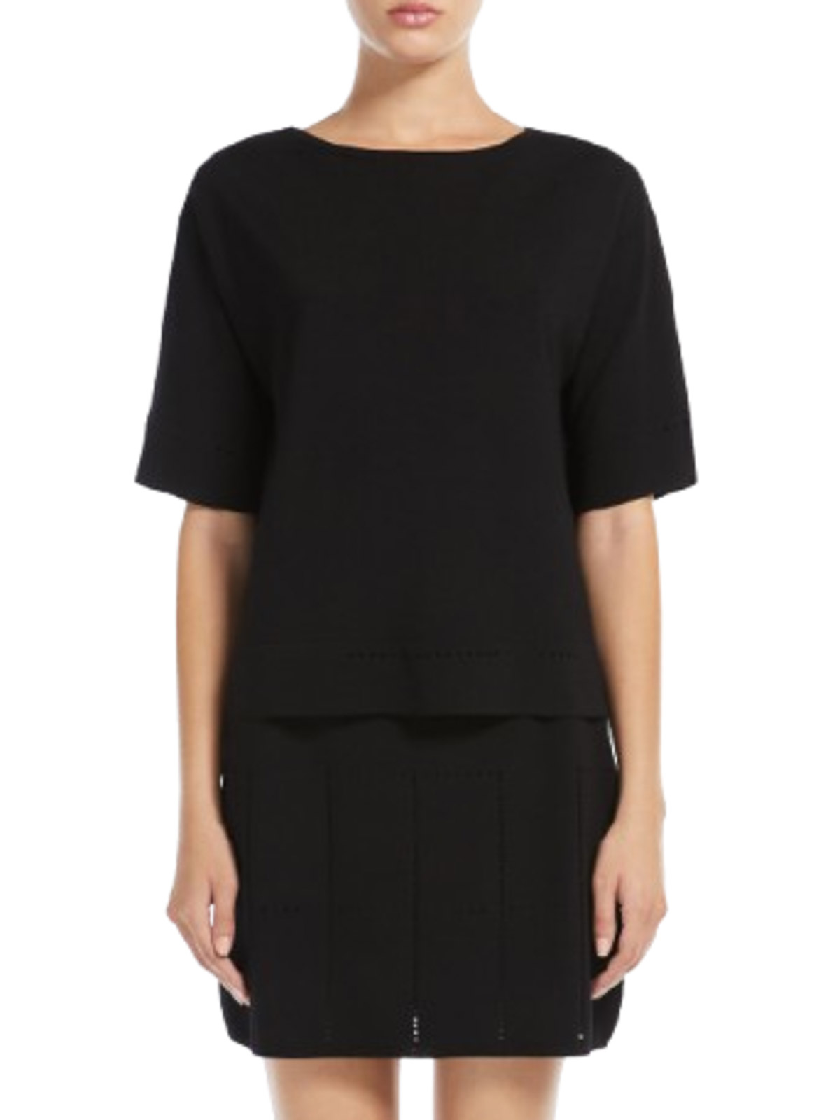 Max Mara Viscose Boat Neck Sweater In Black