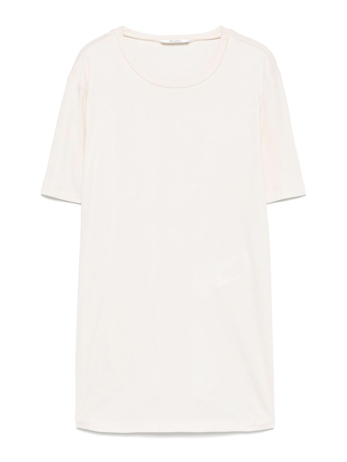 Max Mara T-shirt In Silk Interlock In White