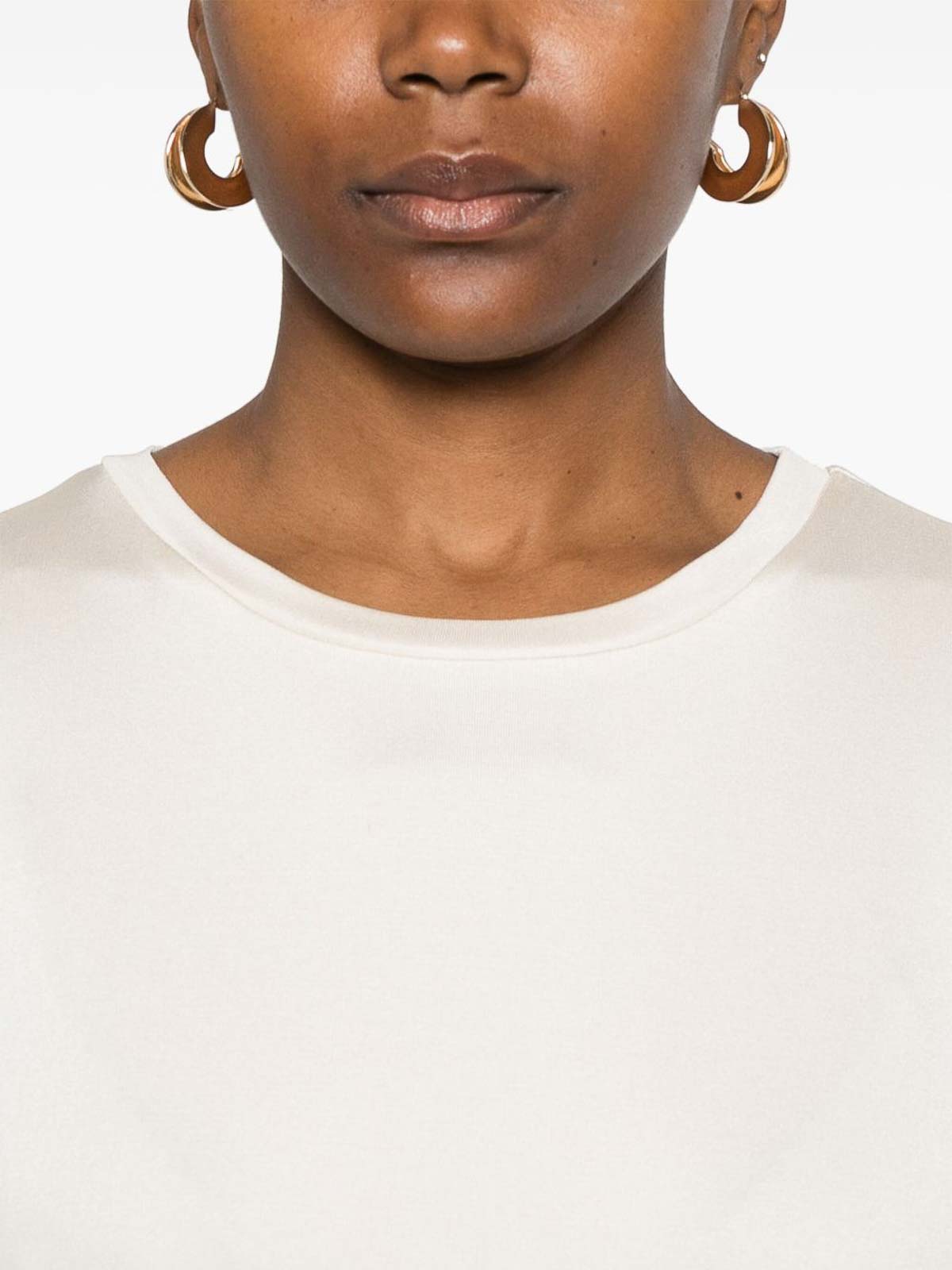Max Mara T-shirt In Silk Interlock In White