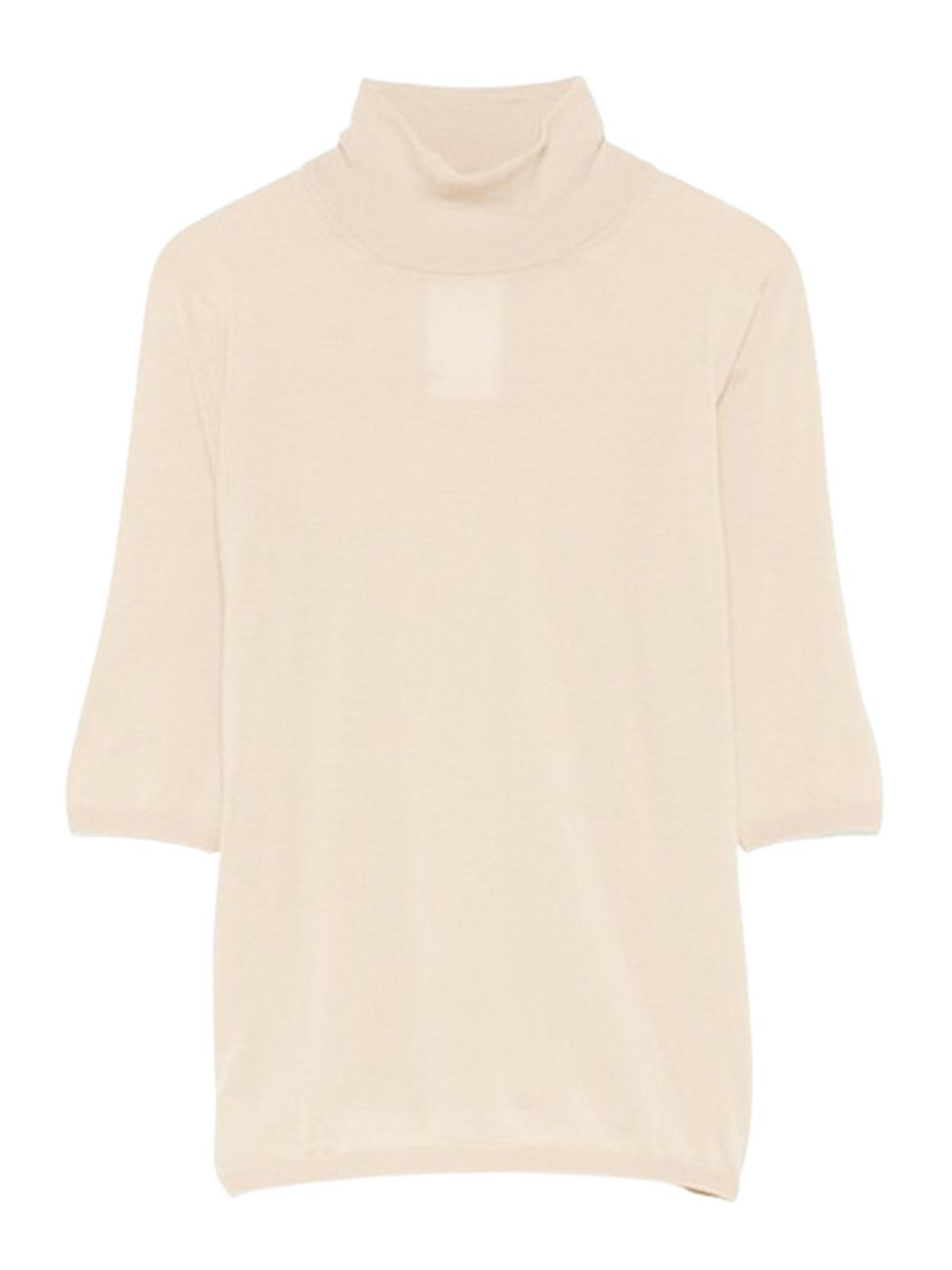 Max Mara Turtleneck In Wool Yarn In Neutral