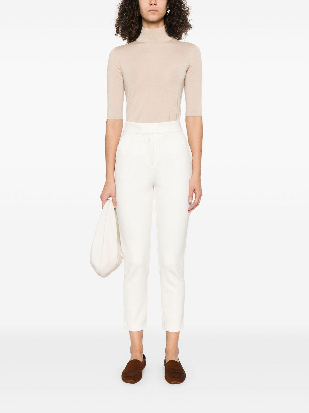 Max Mara Turtleneck In Wool Yarn In Neutral