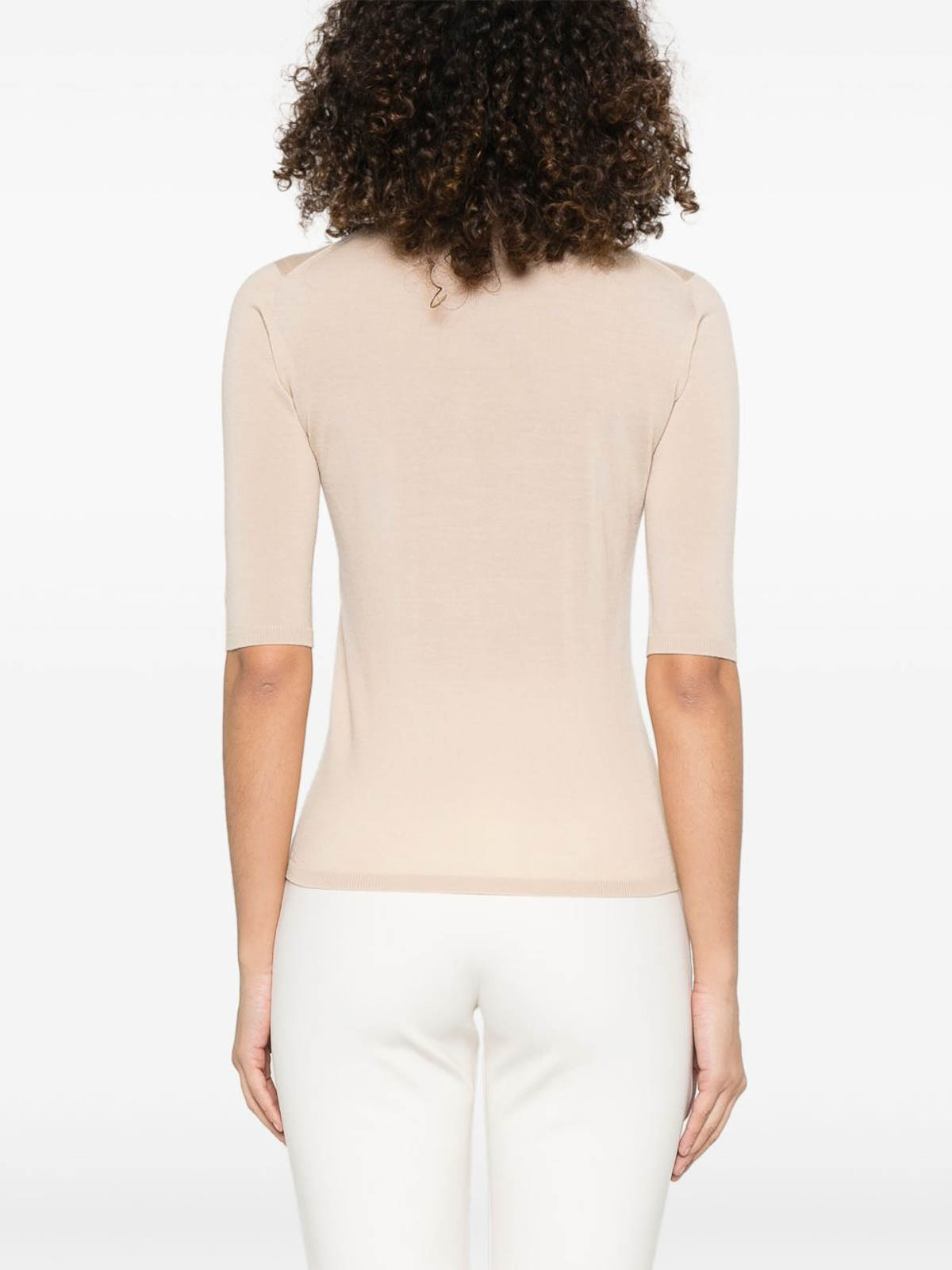 Max Mara Turtleneck In Wool Yarn In Neutral