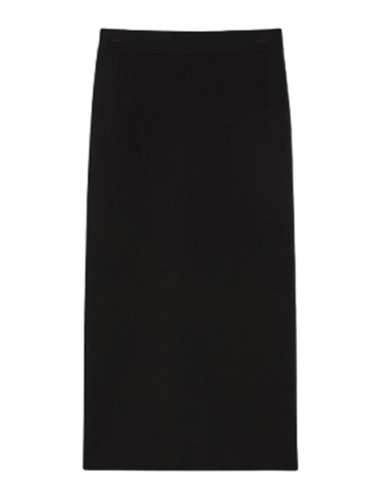 Max Mara Viscose Crepe Pencil Skirt In Black