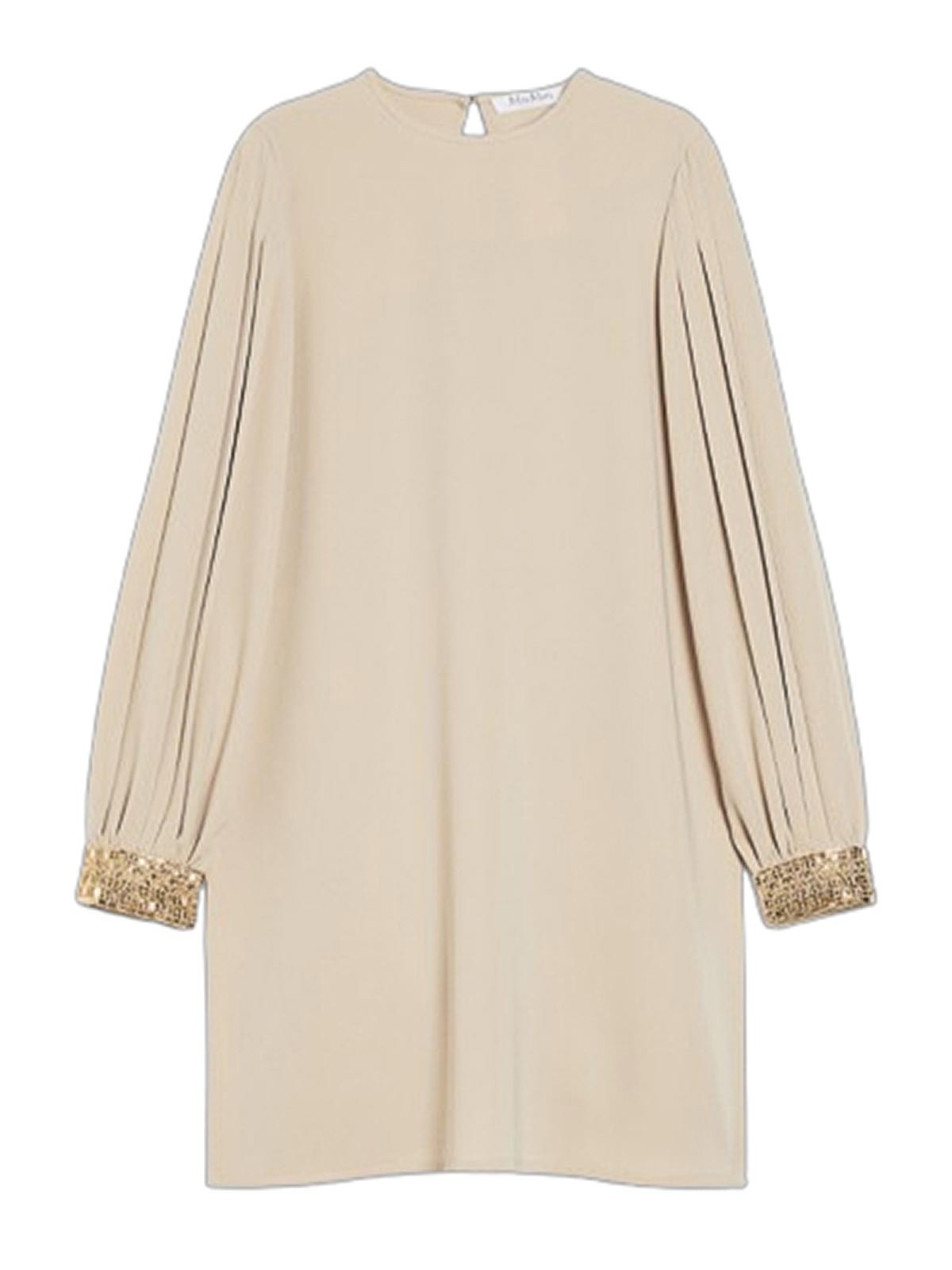 Max Mara Ramadam Cady Blouse With Pleated Sleeves In Neutral
