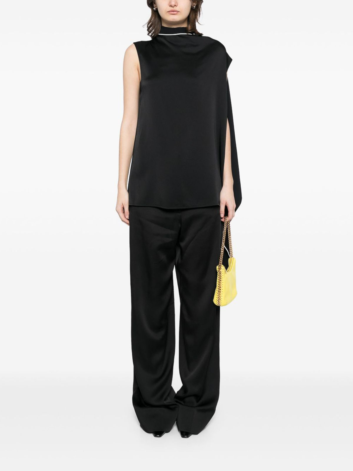 Stella Mccartney Sleeveless Blouse With Bow In Black