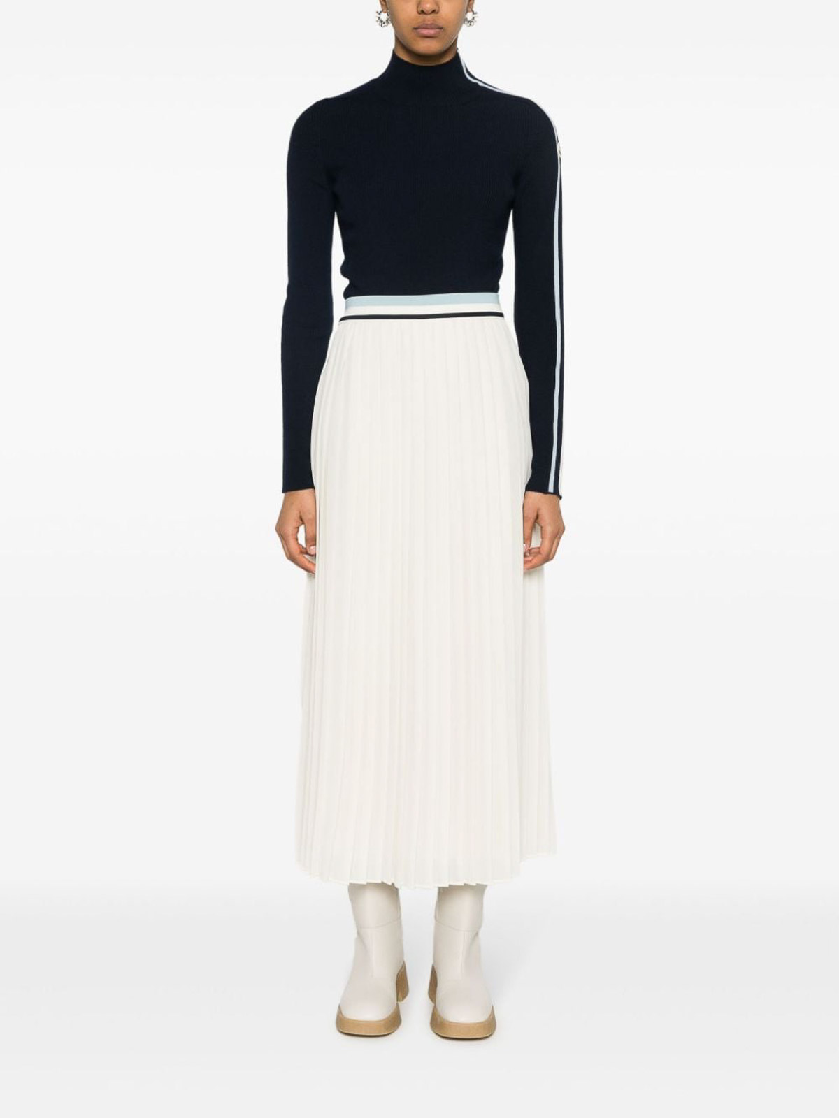 Moncler Pleated Maxi Skirt In White