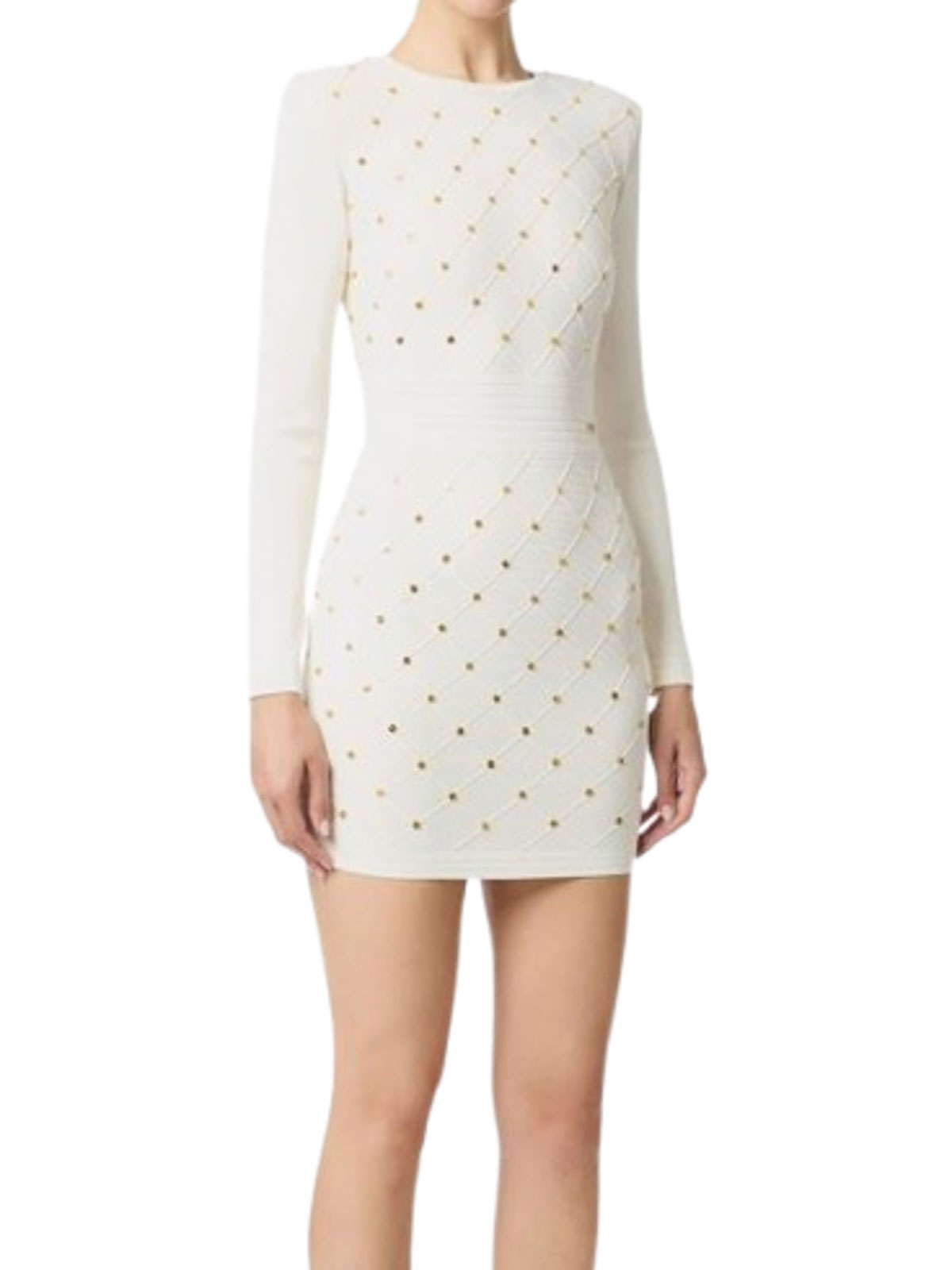 Elisabetta Franchi Mini Knitted Dress With Jewel Details In Multi