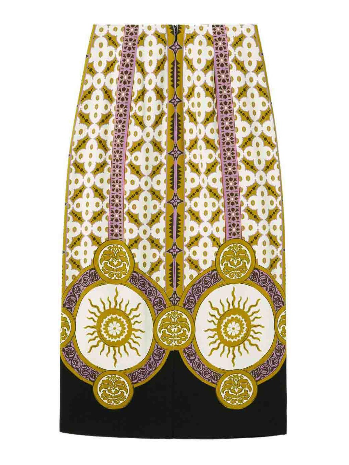 La Doublej Patterned Pencil Skirt In White