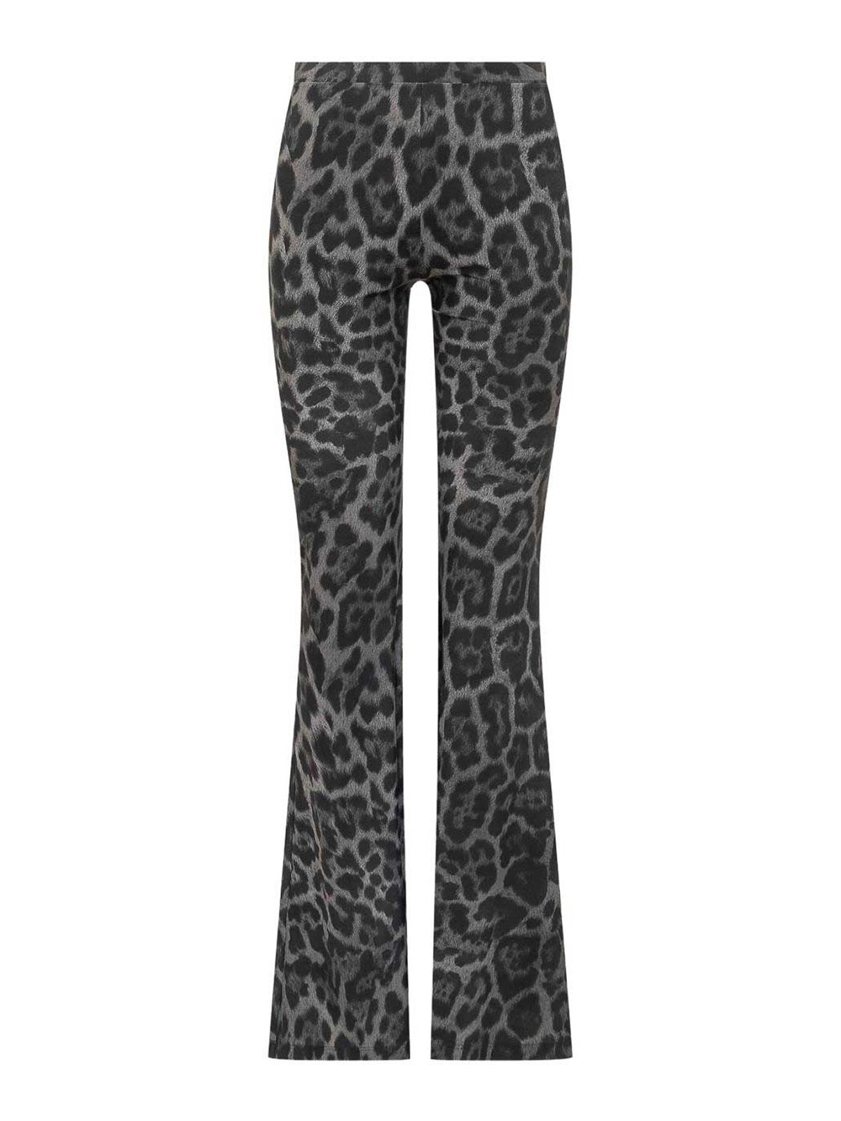 Stella Mccartney Leopard Print Flared Leggings In Gray